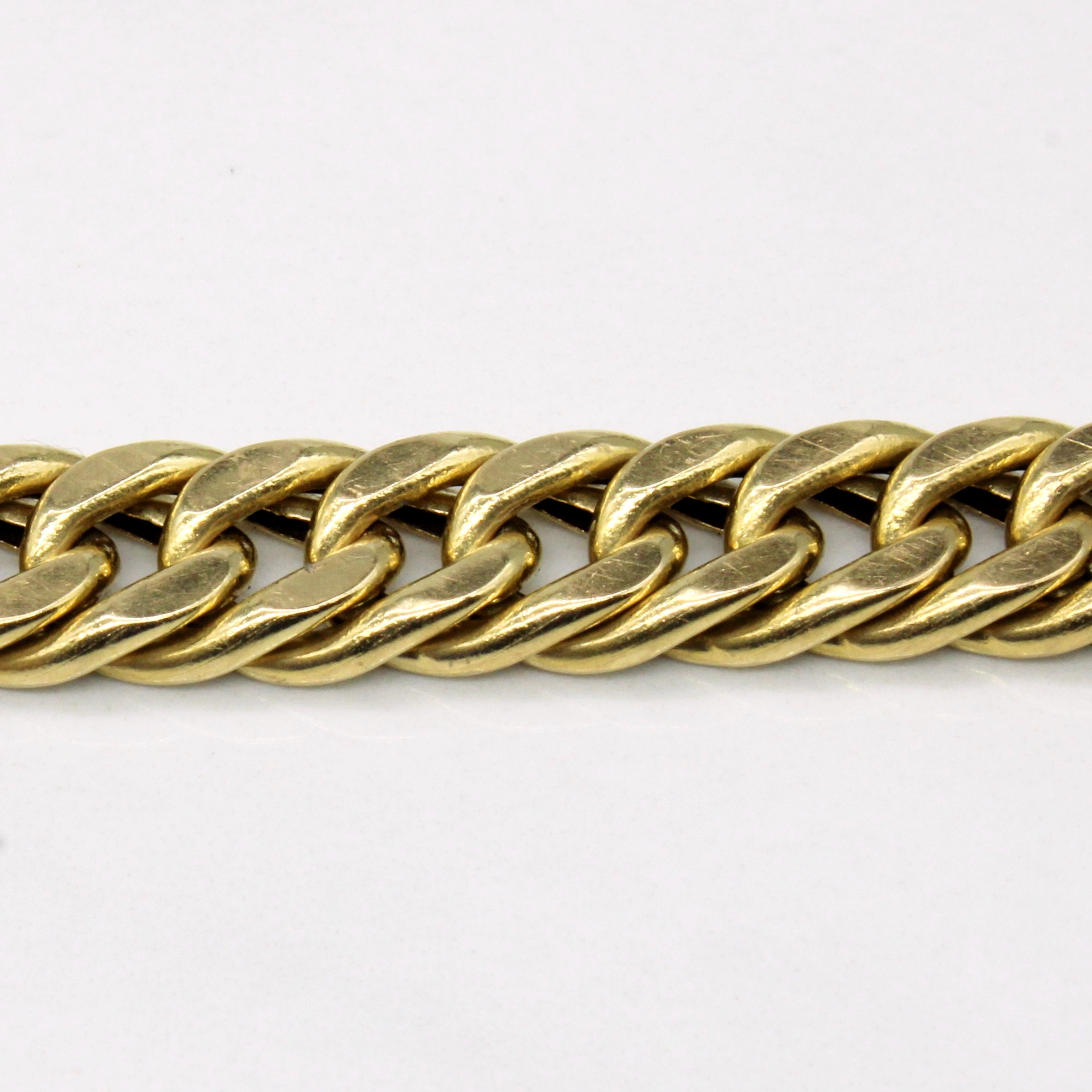 Chaîne cubaine en or jaune 18 carats | 8 pouces |