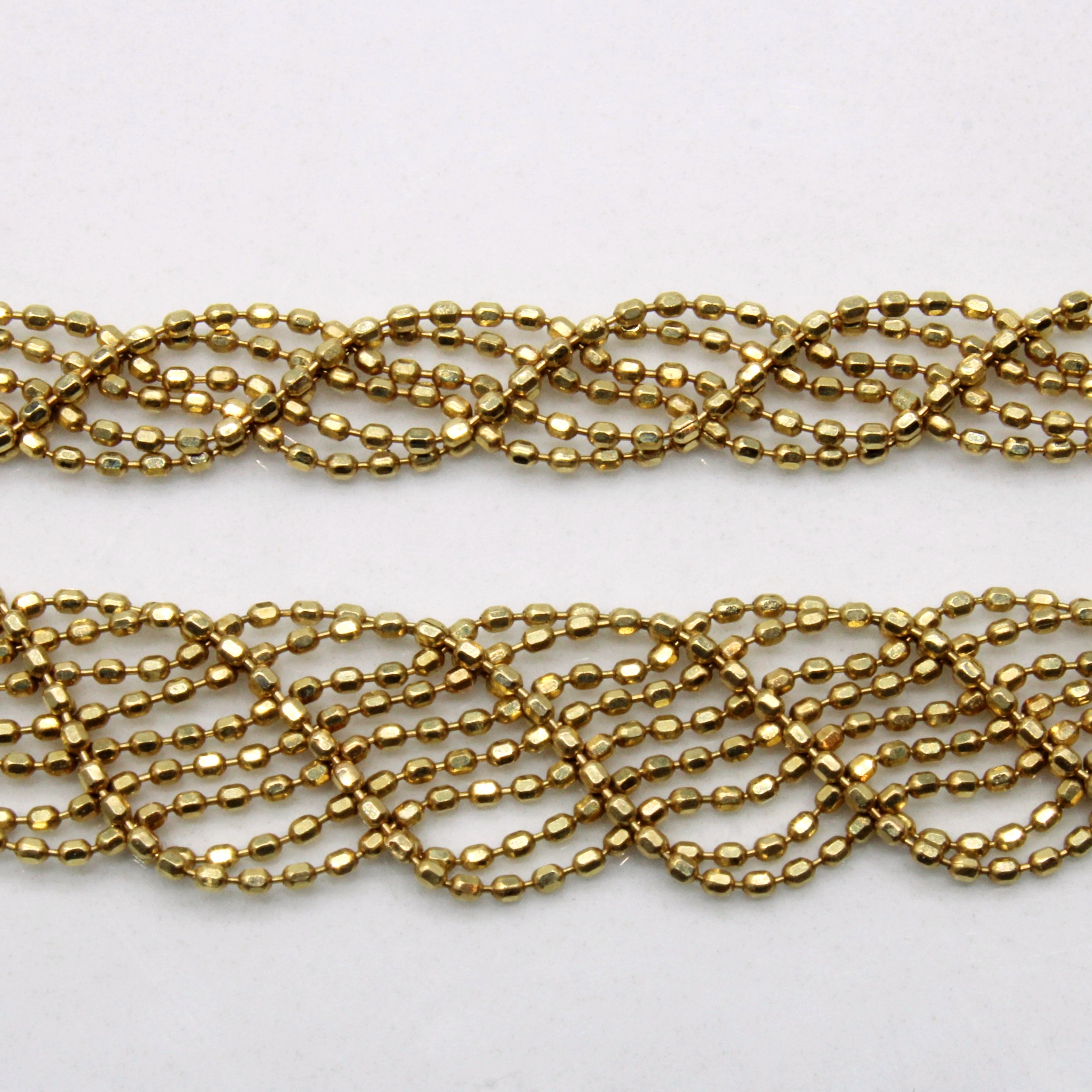 14k Yellow Gold Woven Necklace | 16" |