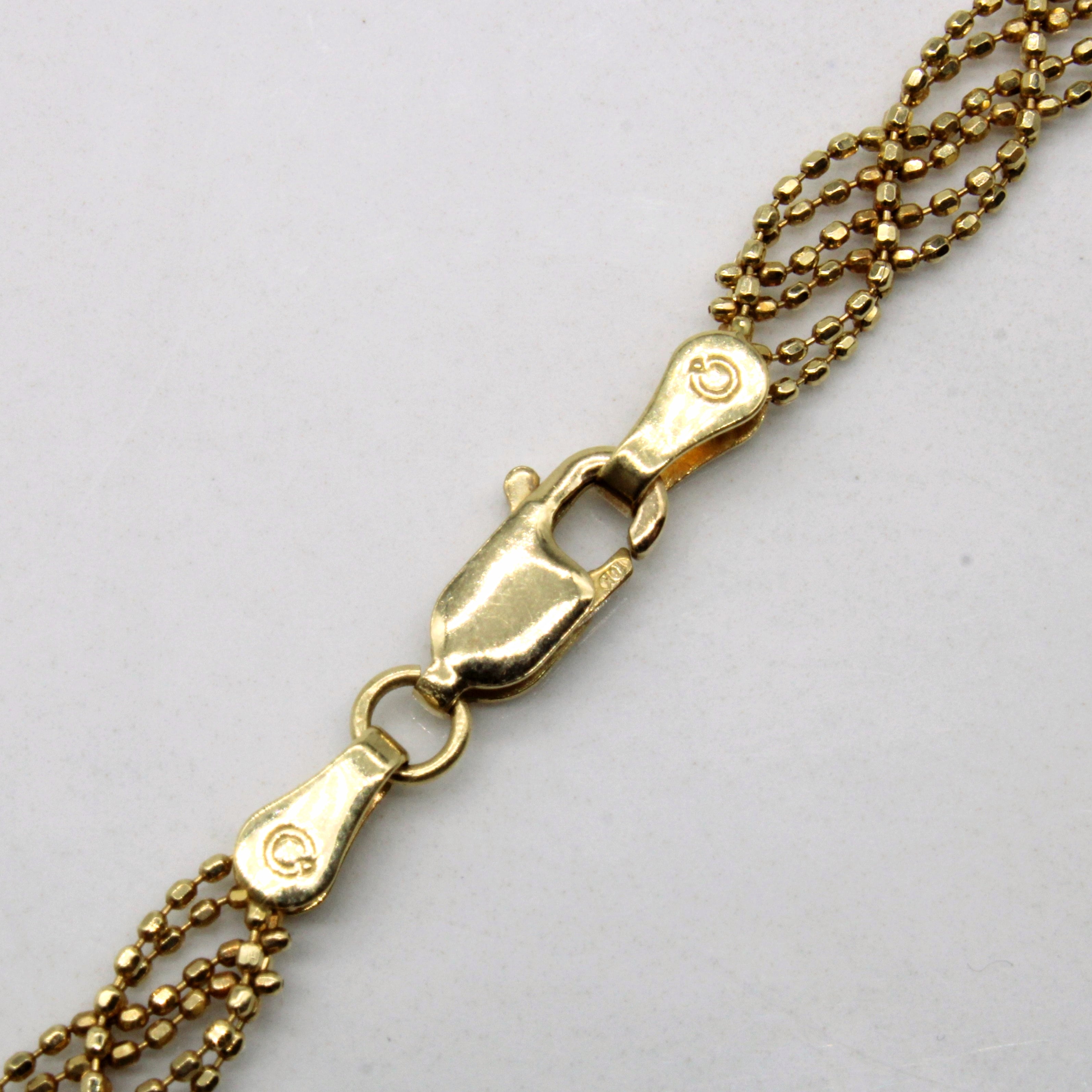 14k Yellow Gold Woven Necklace | 16" |