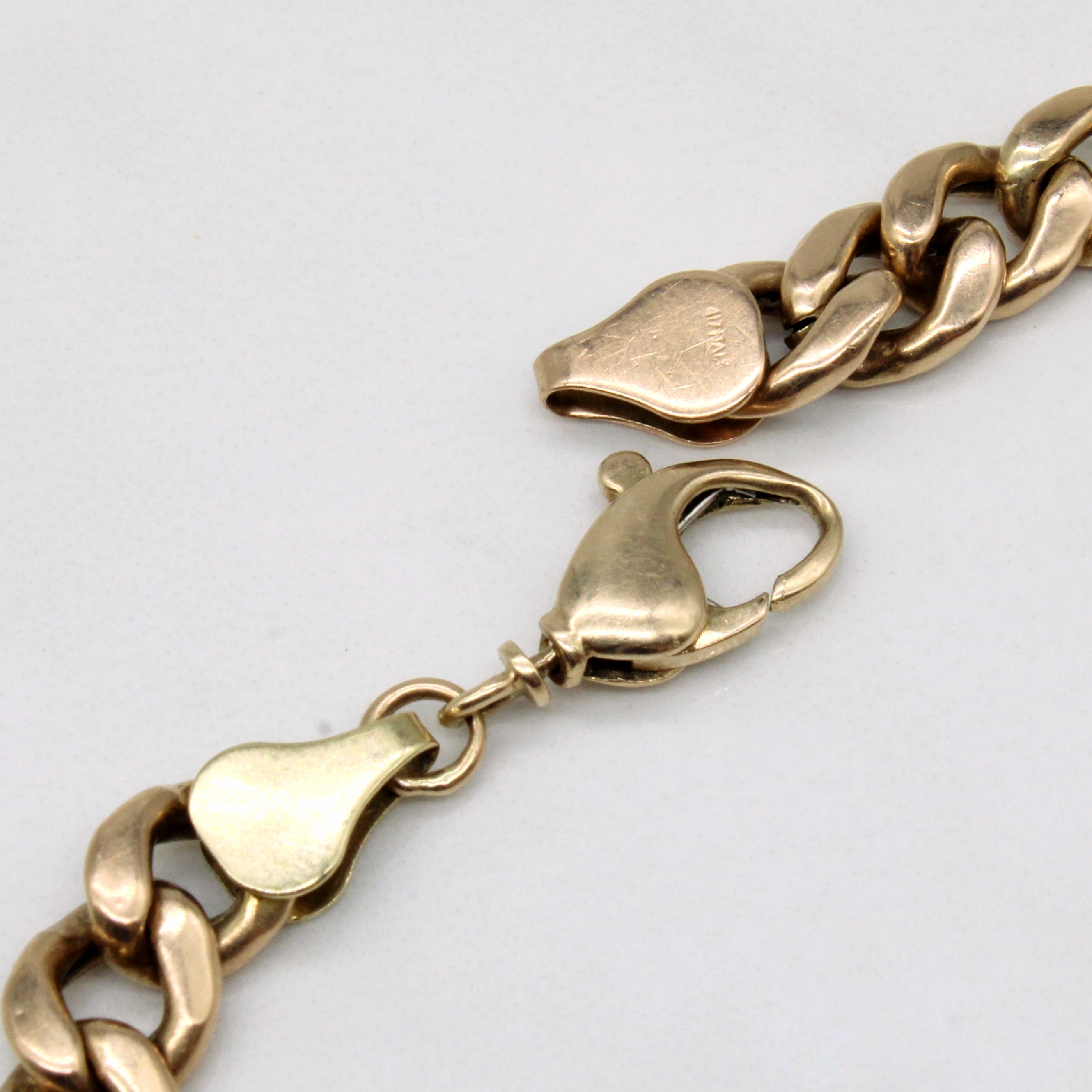 Bracelet à maillons gourmette en or jaune 10 carats | 8 pouces |
