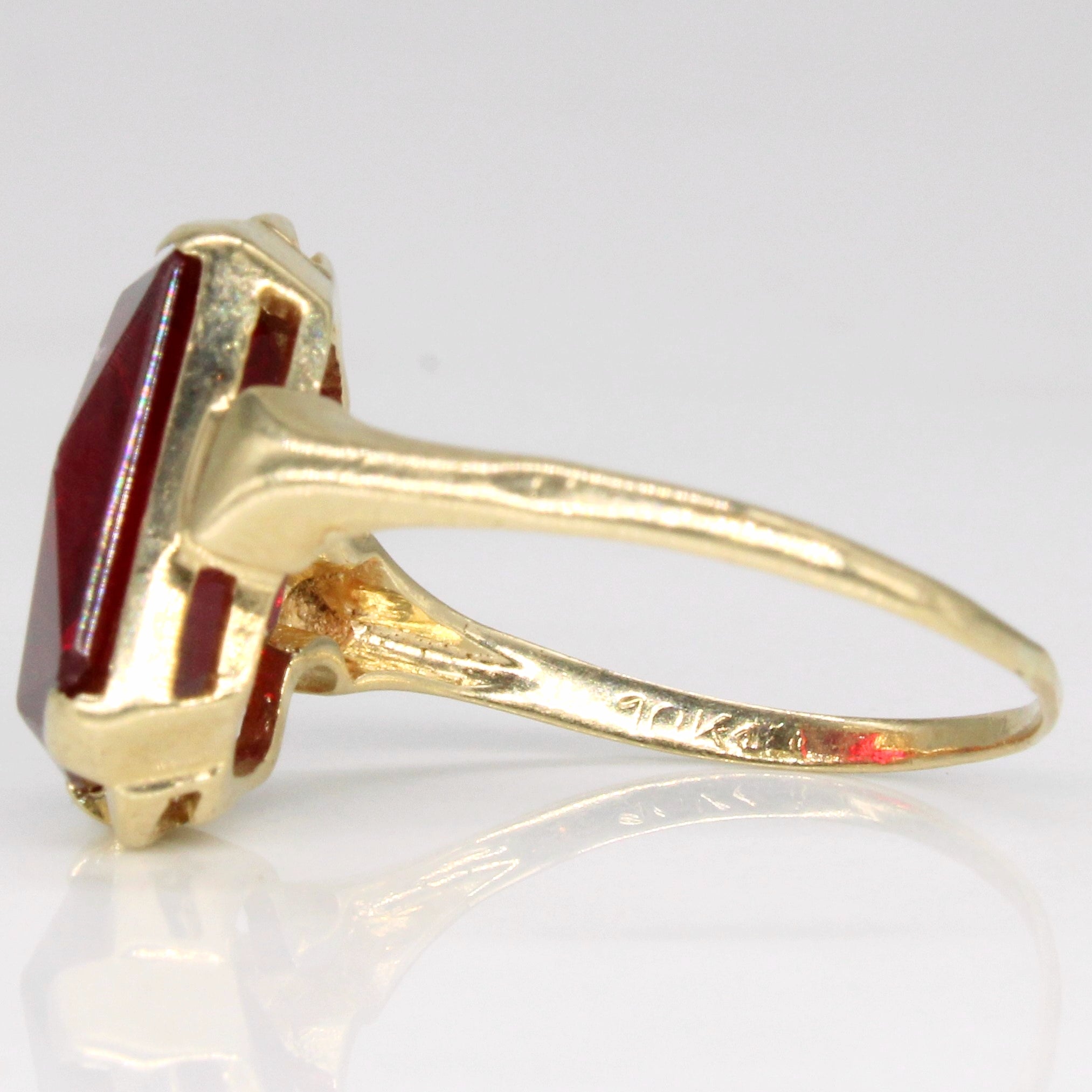 Synthetic Ruby Cocktail Ring | 5.50ct | SZ 6.5 |