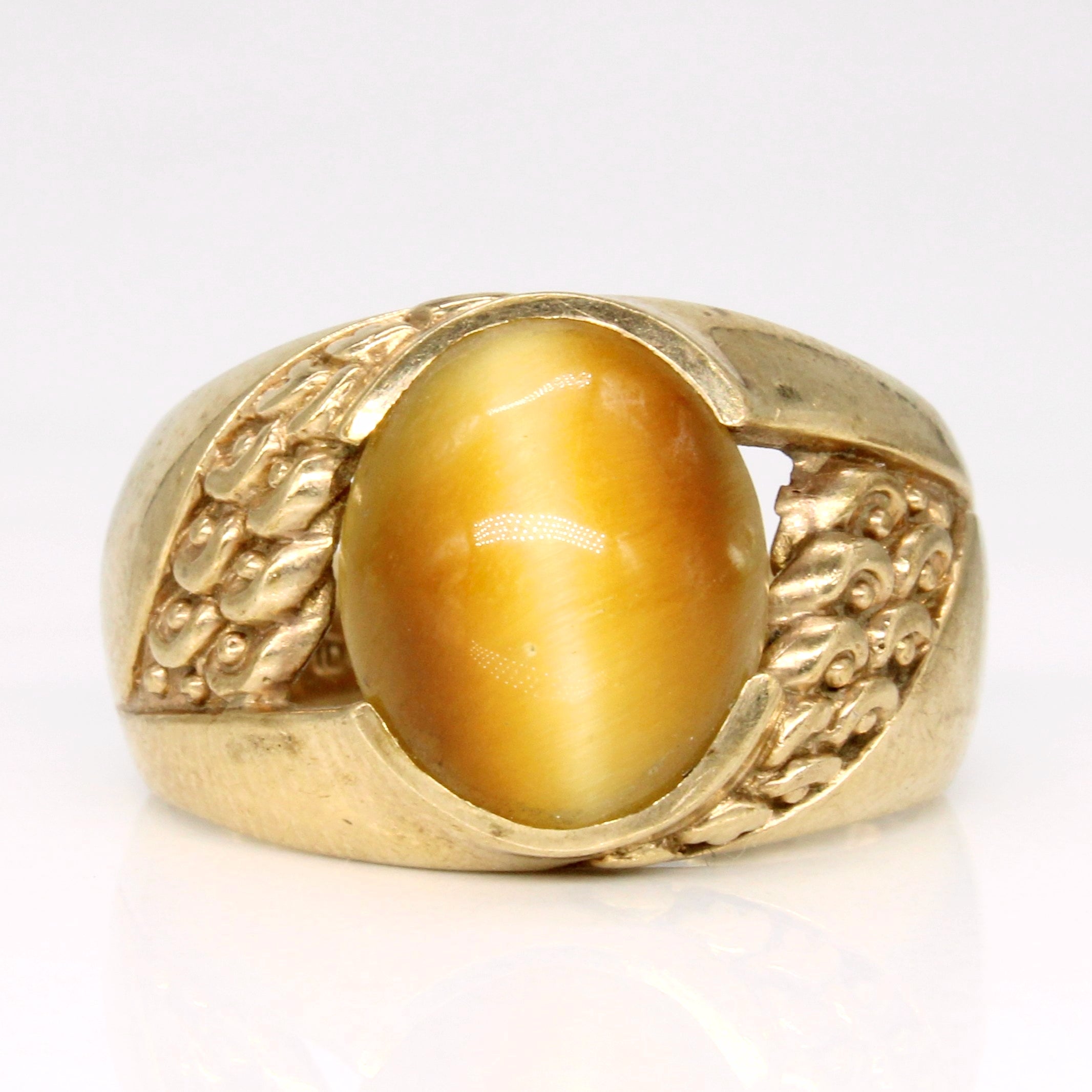 Vintage Canadian Cat's Eye Quartz Cocktail Ring | 4.50ct | SZ 7.25 |