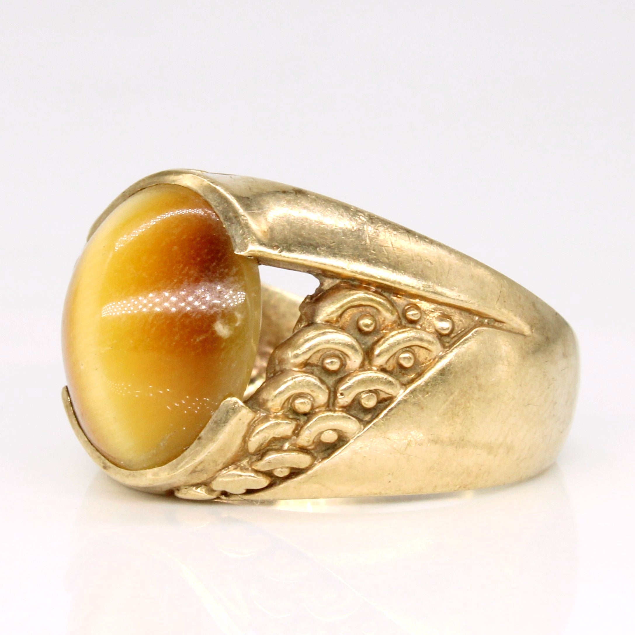Vintage Canadian Cat's Eye Quartz Cocktail Ring | 4.50ct | SZ 7.25 |