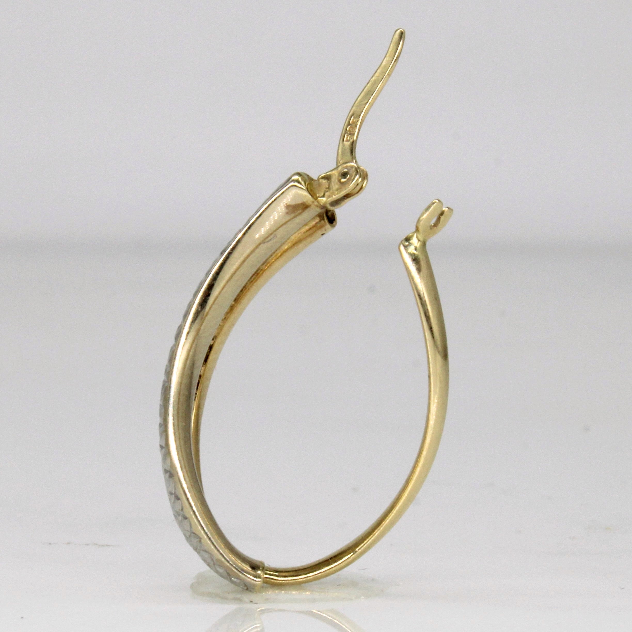14k Two Tone Gold Hoop Earrings