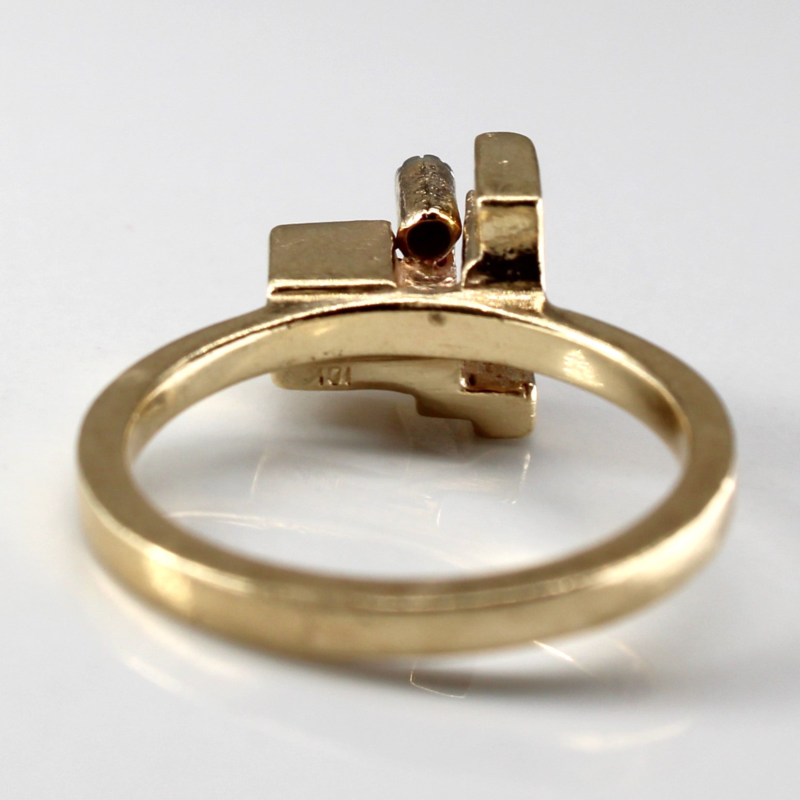 Textured High Set Diamond Ring | 0.005ct | SZ 6.5 |