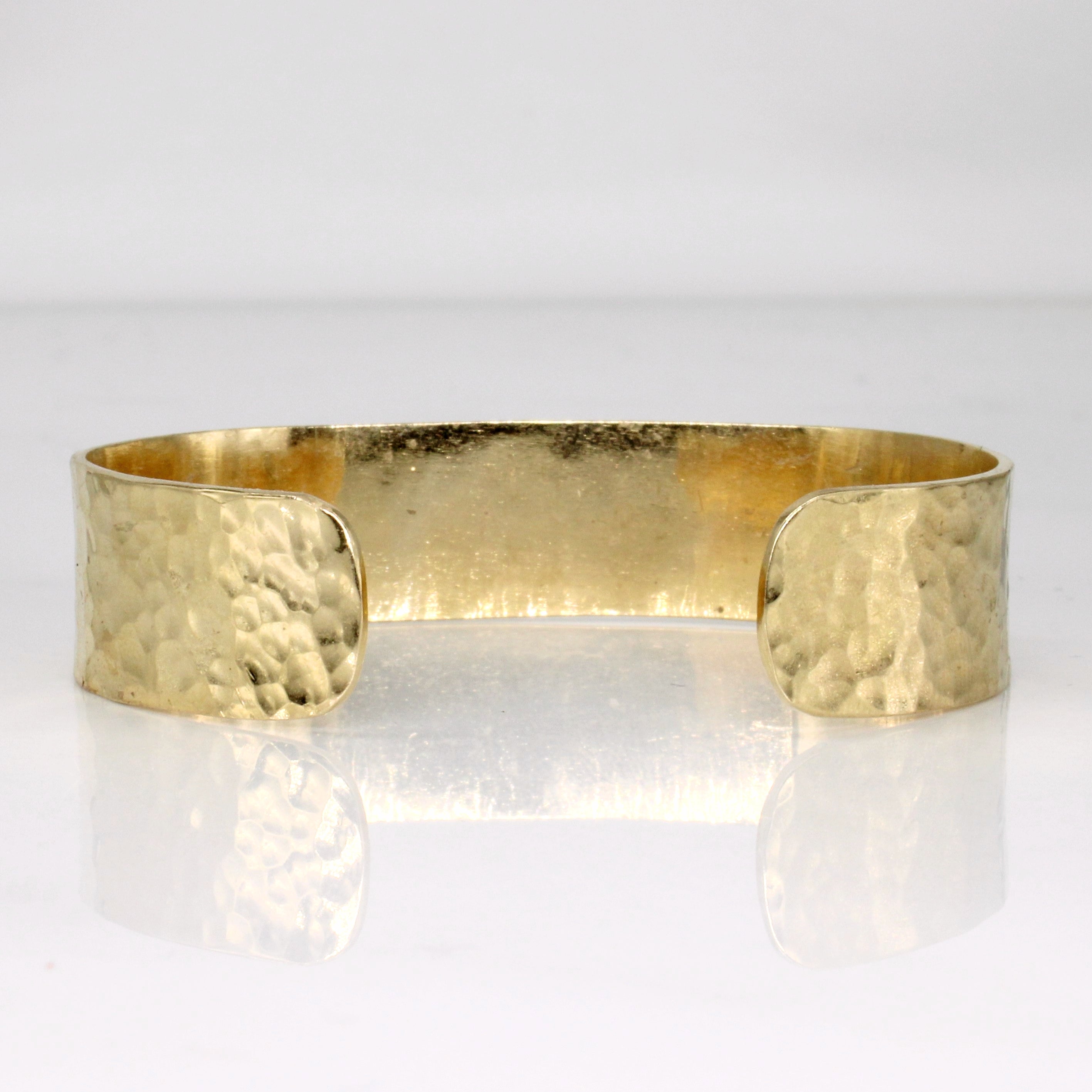 Manchette martelée en or jaune 14 carats | 15 cm |