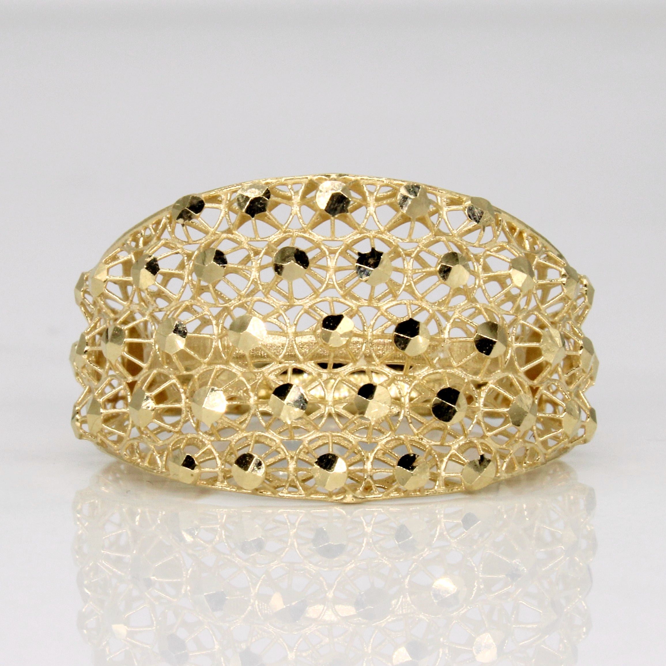 18k Yellow Gold Lattice Ring | SZ 8.75 |