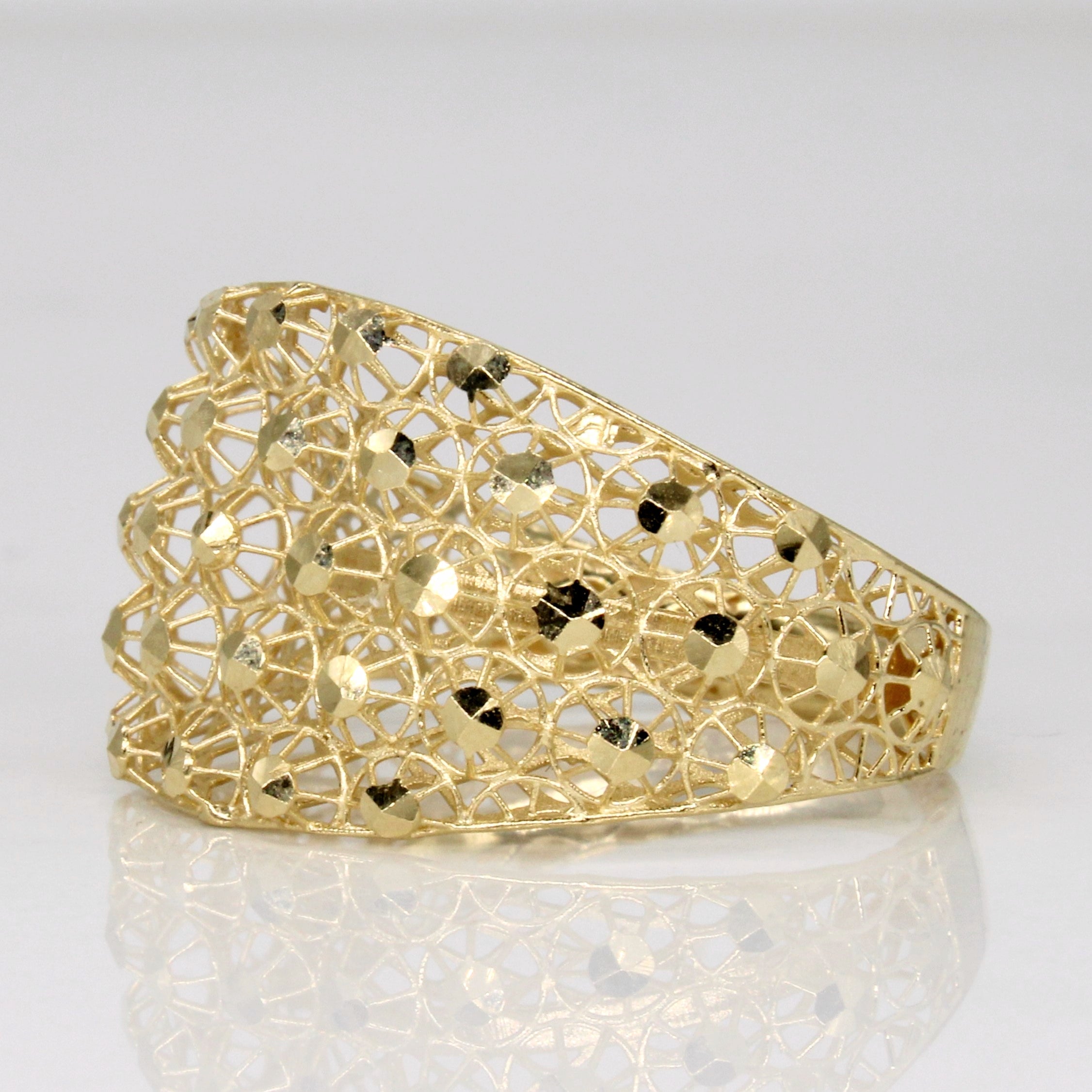 18k Yellow Gold Lattice Ring | SZ 8.75 |