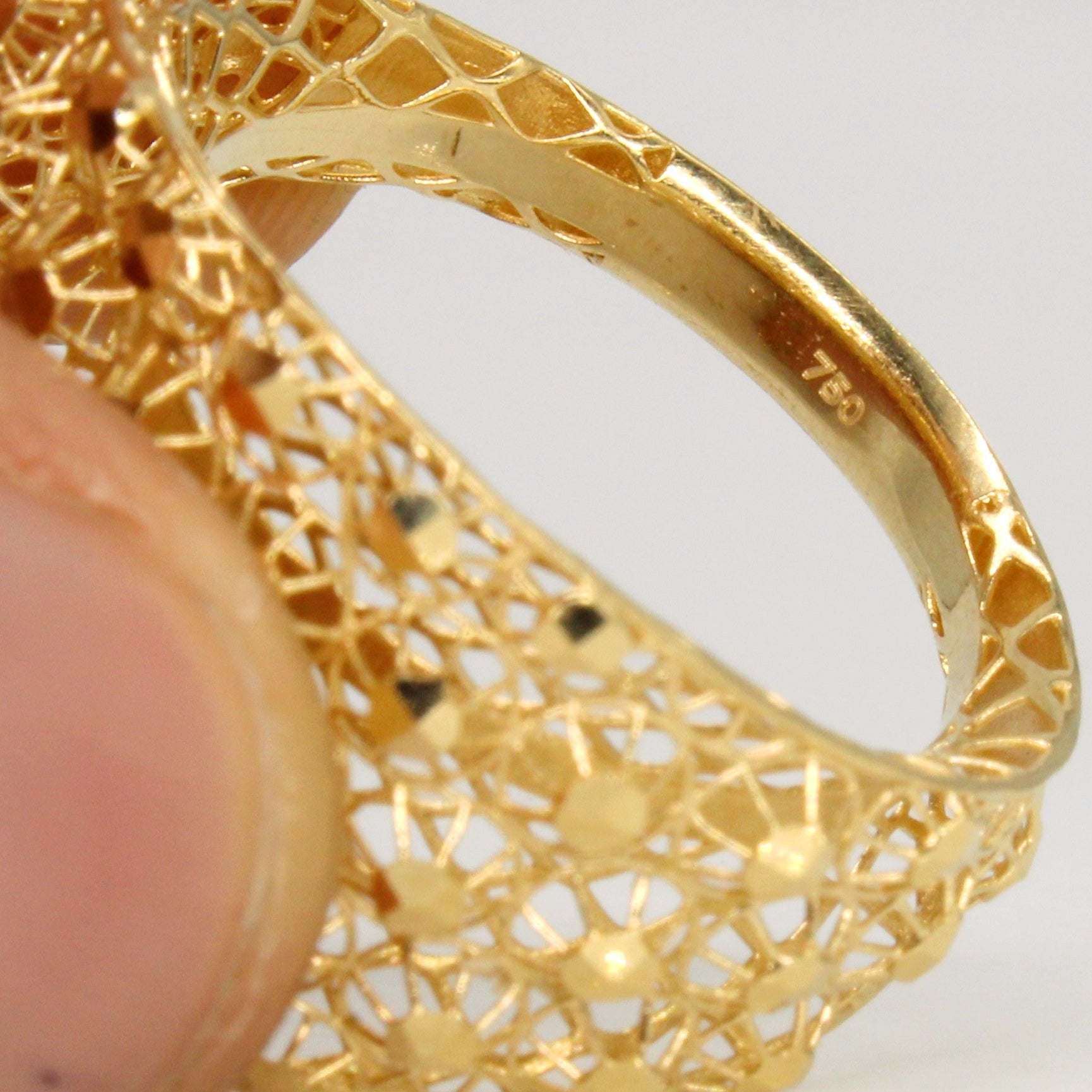 18k Yellow Gold Lattice Ring | SZ 8.75 |