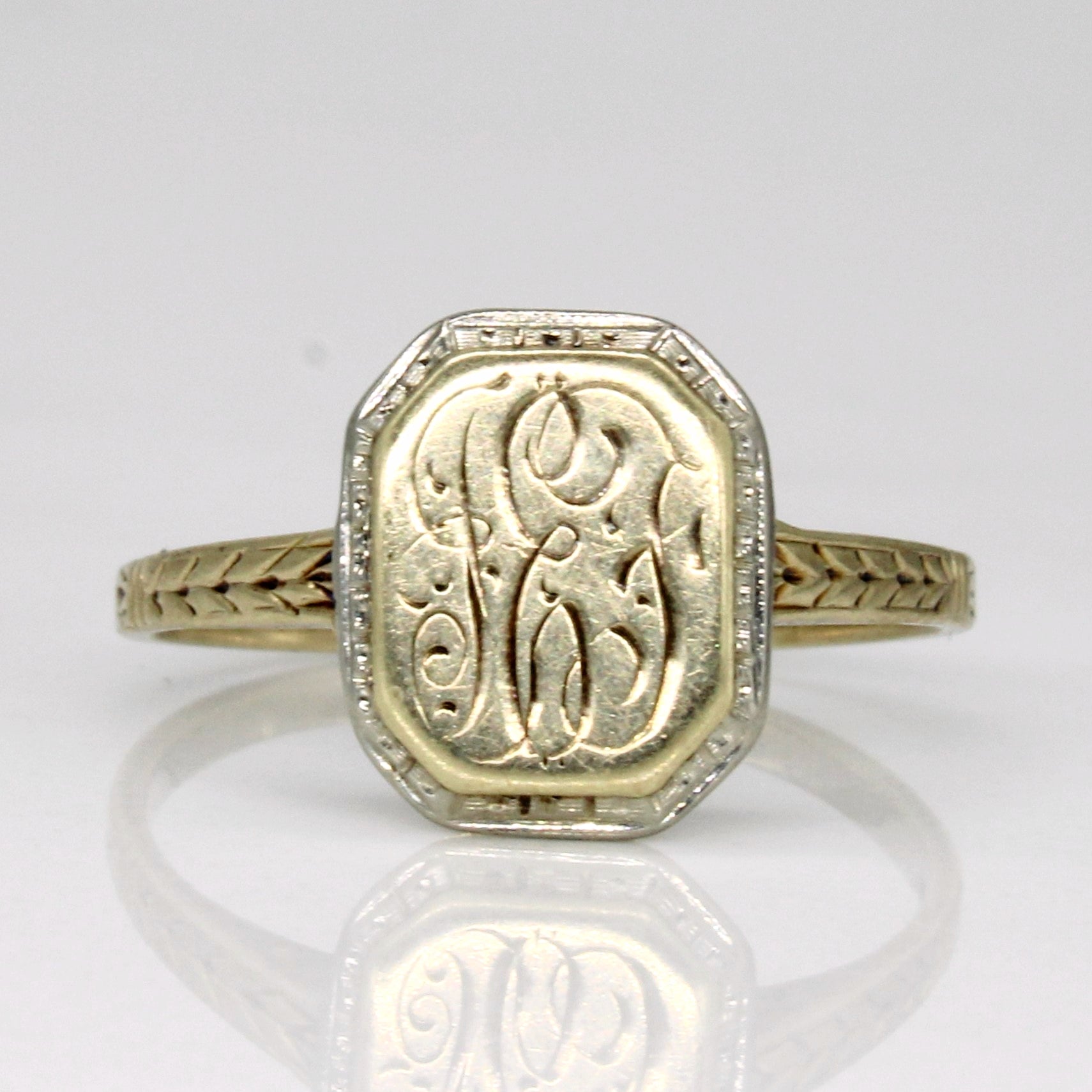 10k Two Tone Gold Initial Ring | SZ 6.25 |