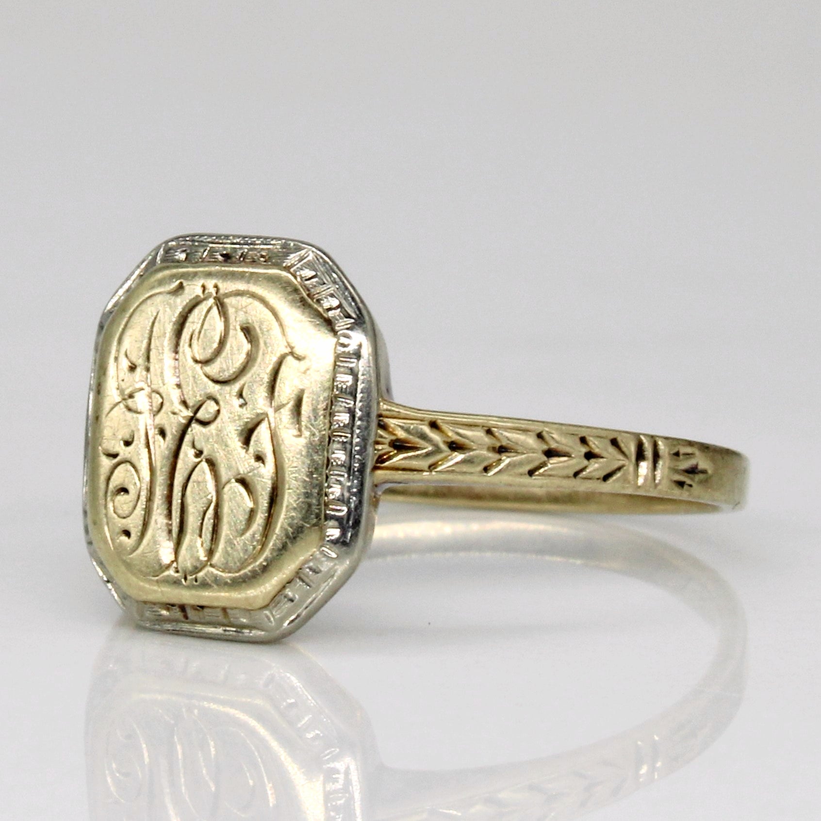 10k Two Tone Gold Initial Ring | SZ 6.25 |