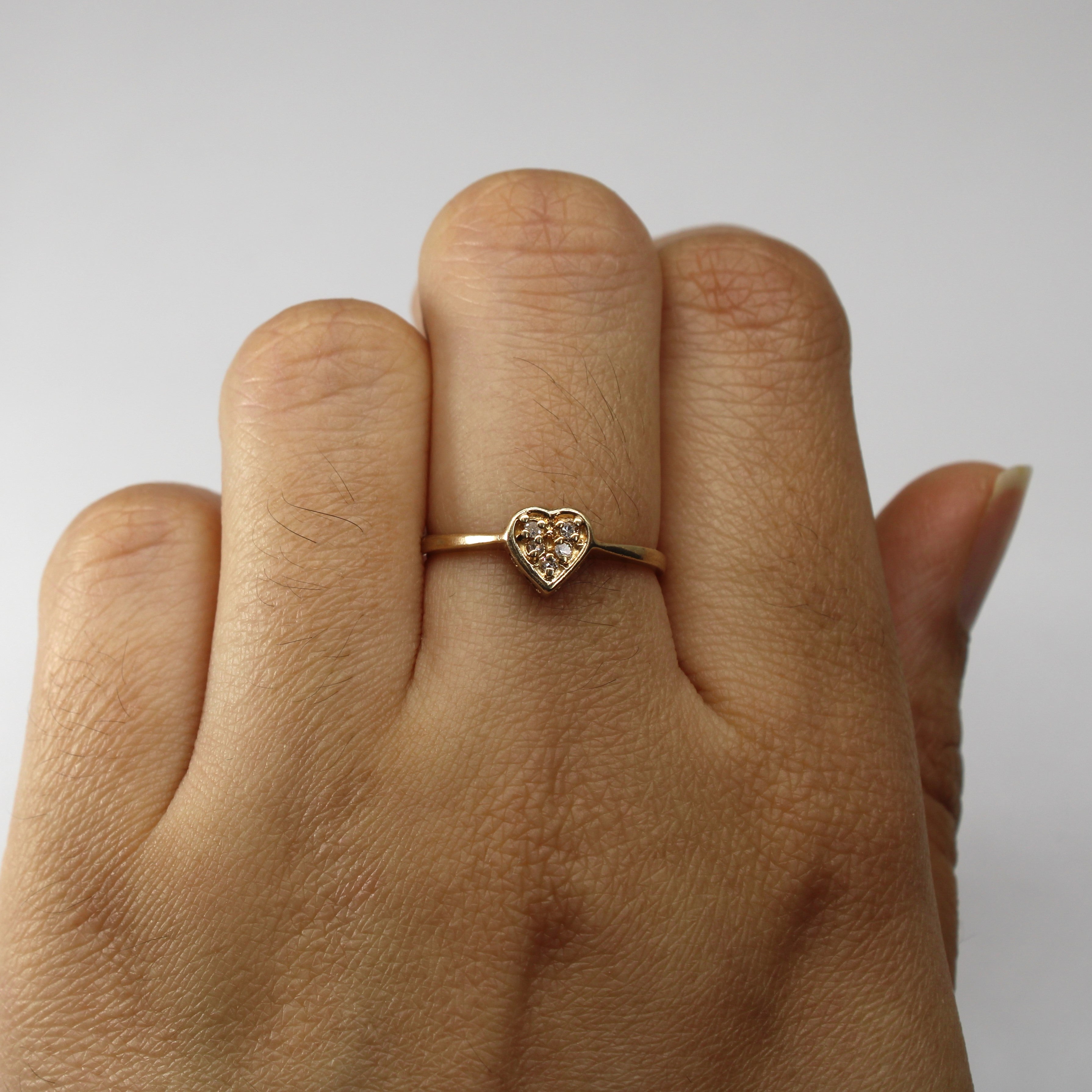 Cluster Diamond Heart Ring | 0.03ctw | SZ 6.75 |