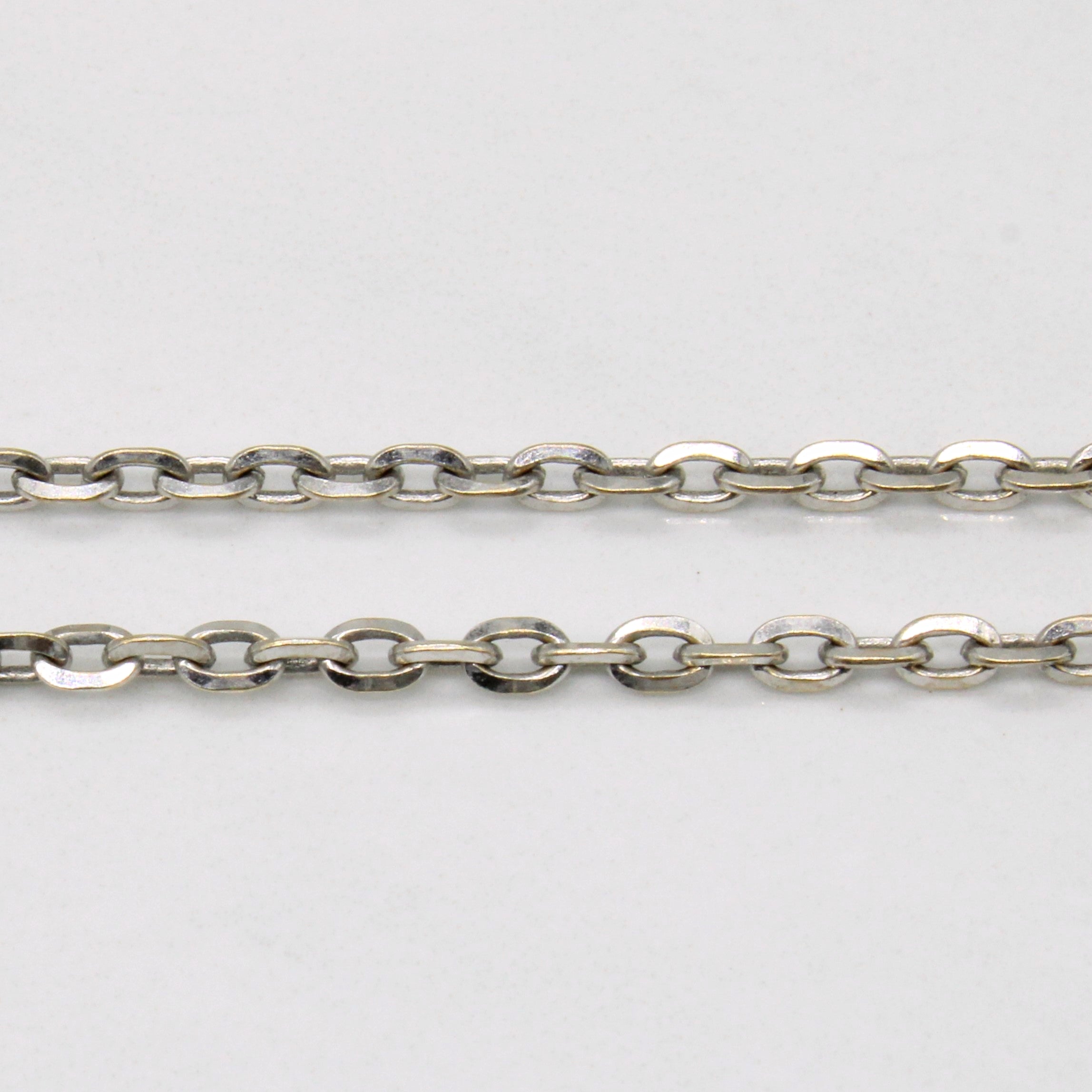 18k White Gold Anchor Pendant & Necklace | 20" |