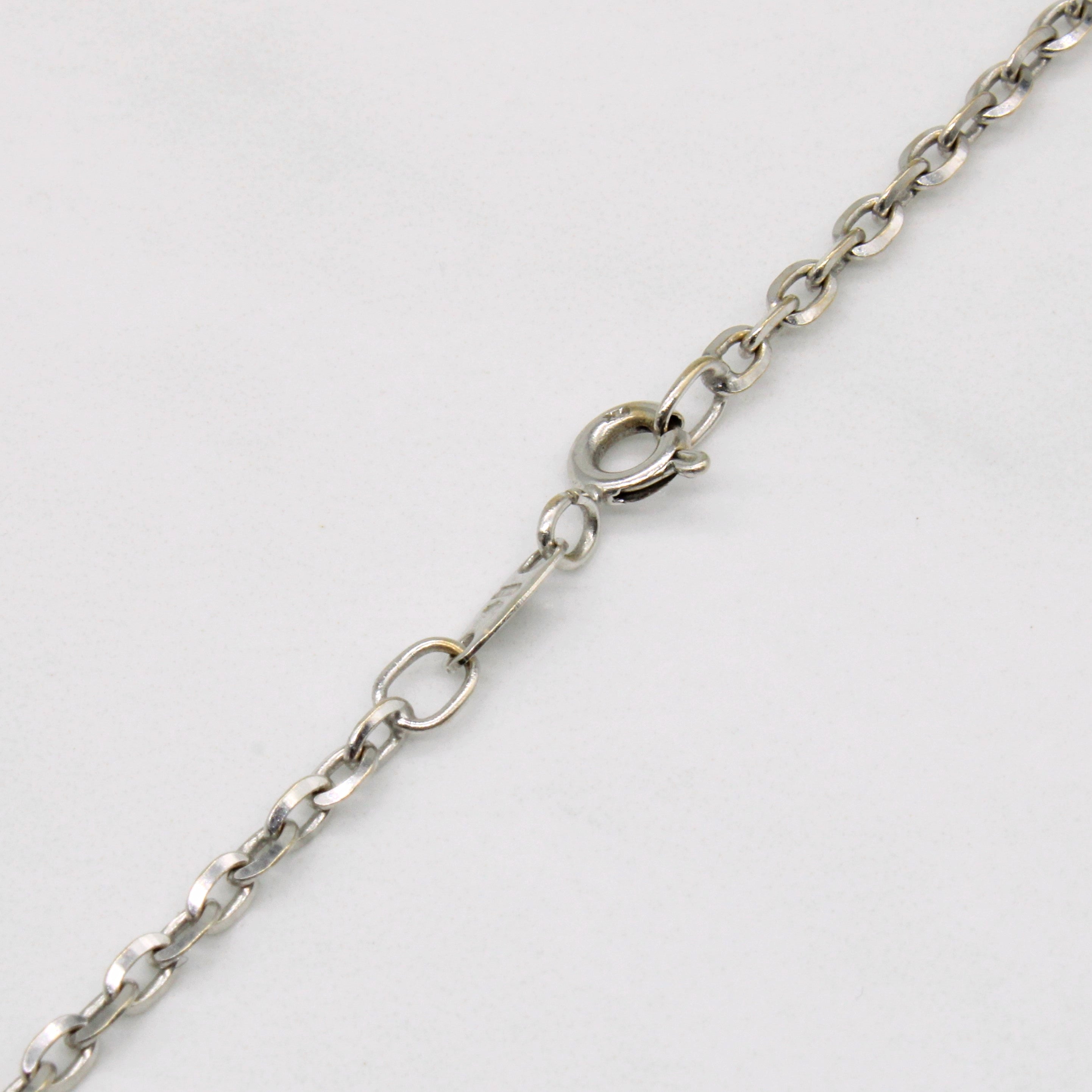 18k White Gold Anchor Pendant & Necklace | 20" |