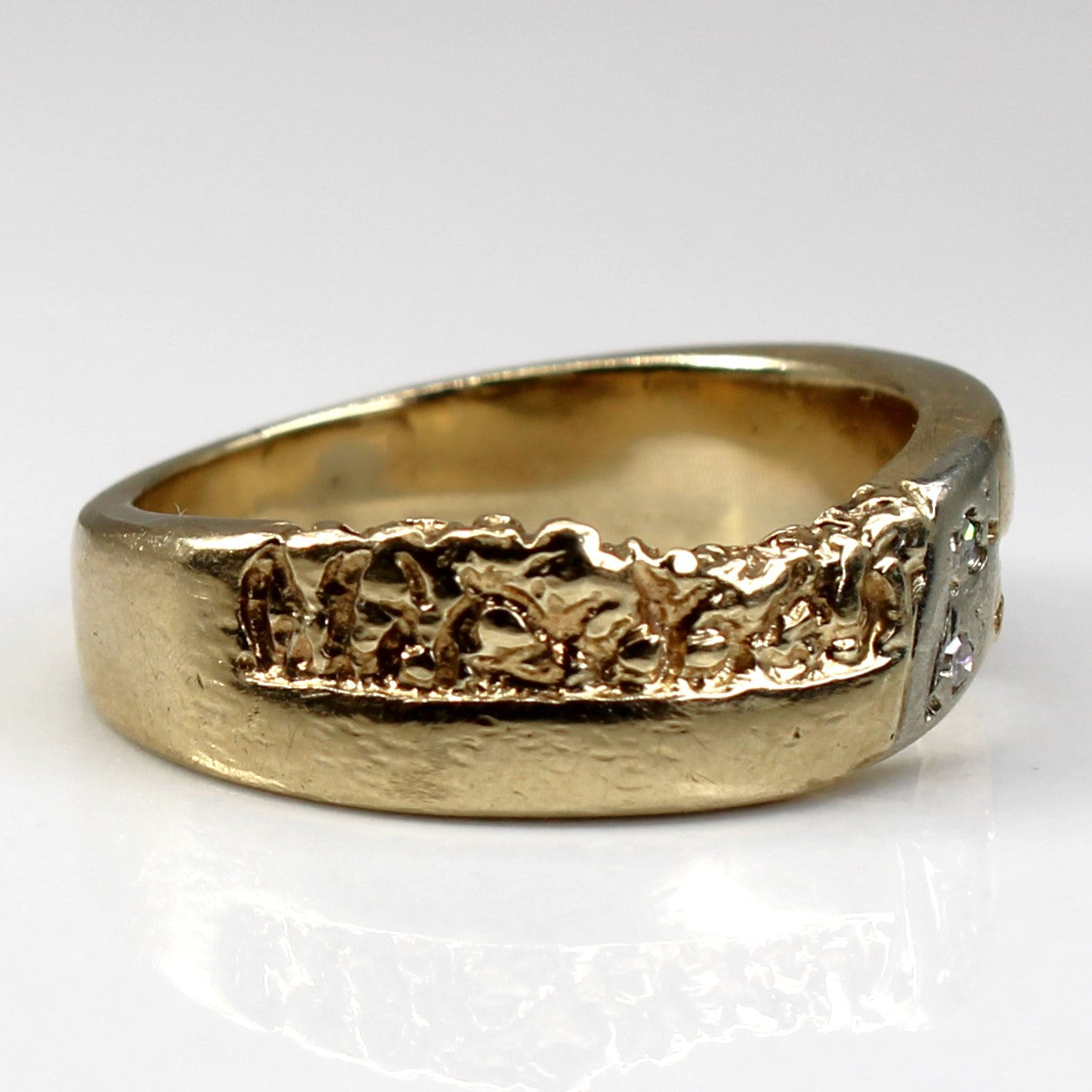 Grainy Texture Diamond Band | 0.02ctw | SZ 7 |