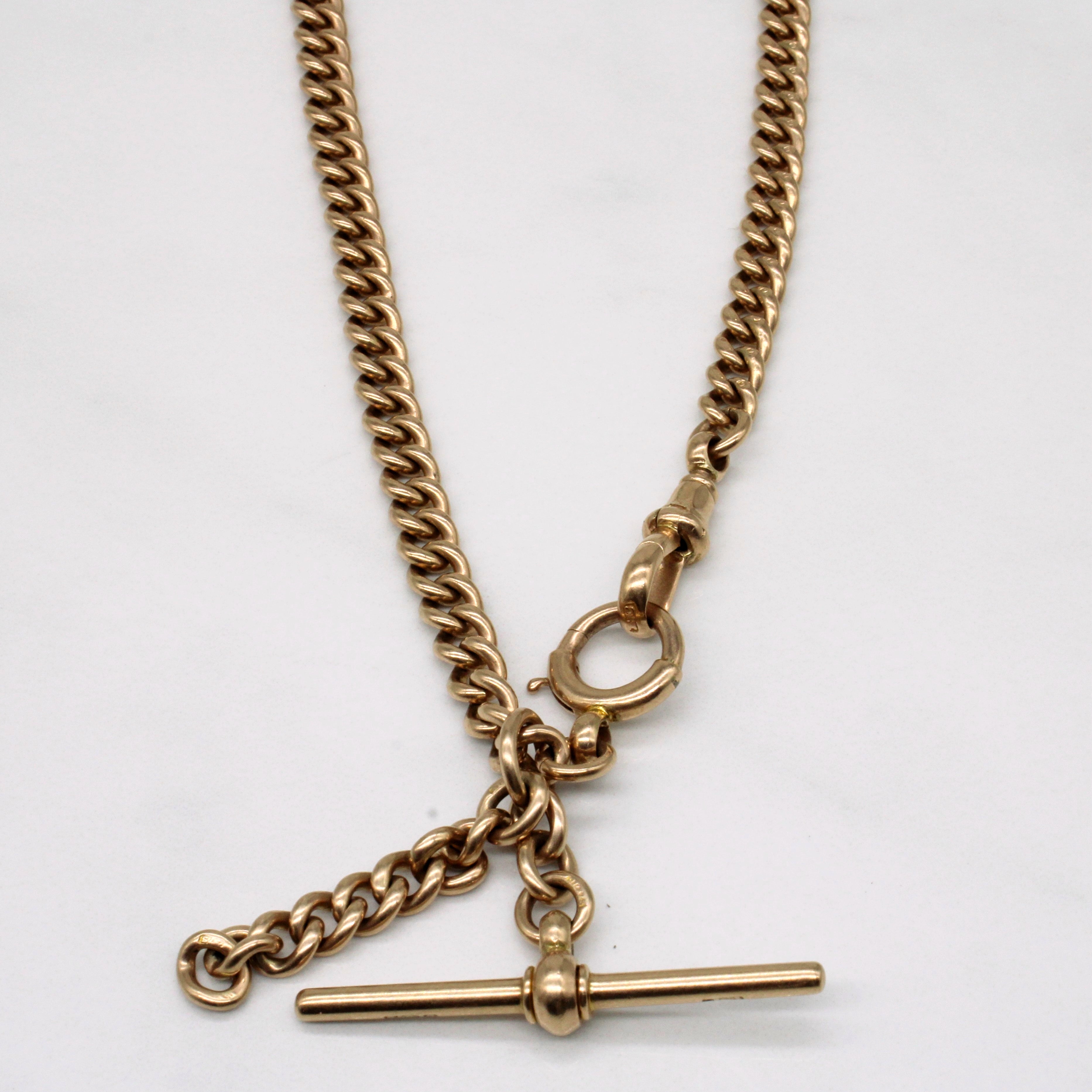 9k Yellow Gold Watch Chain | 15" |