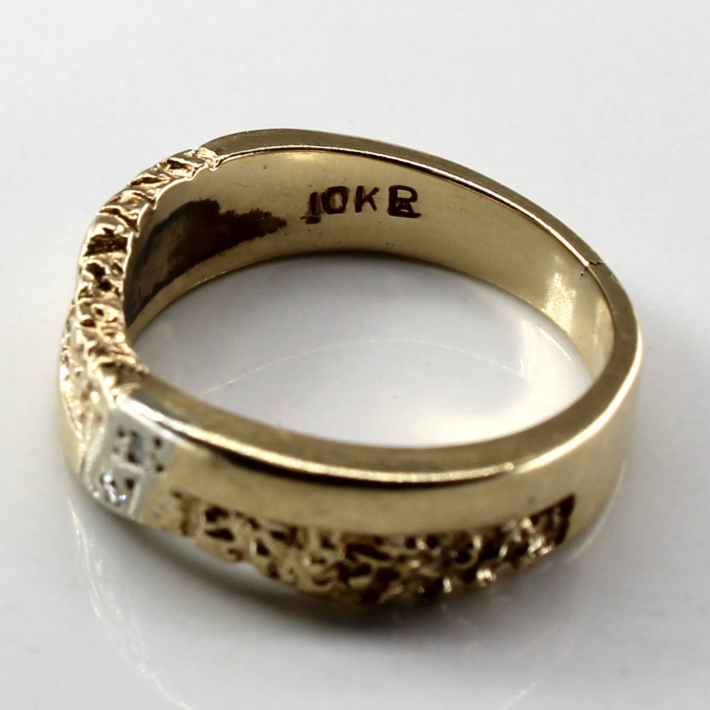 Grainy Texture Diamond Band | 0.02ctw | SZ 7 |
