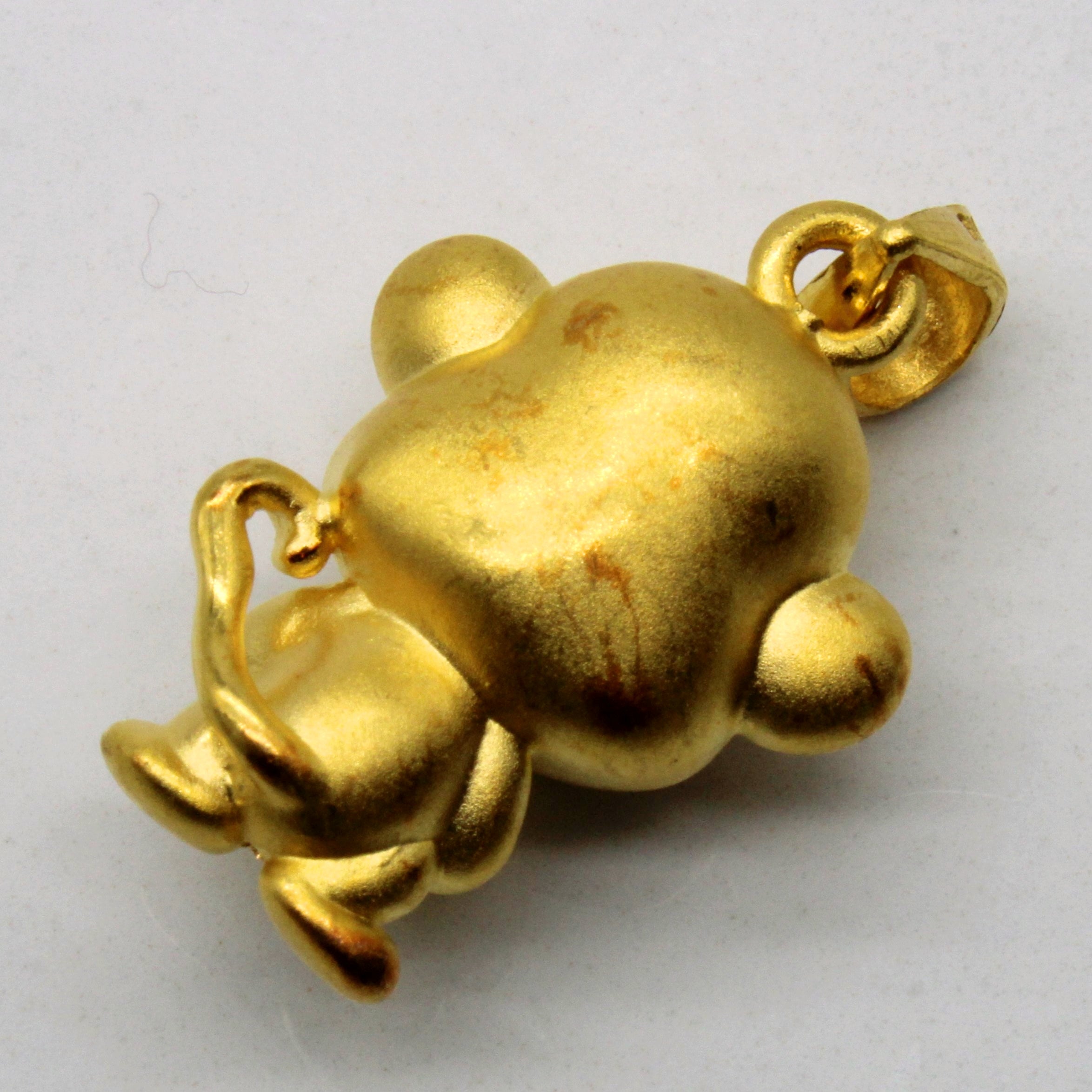24k Yellow Gold Monkey Pendant