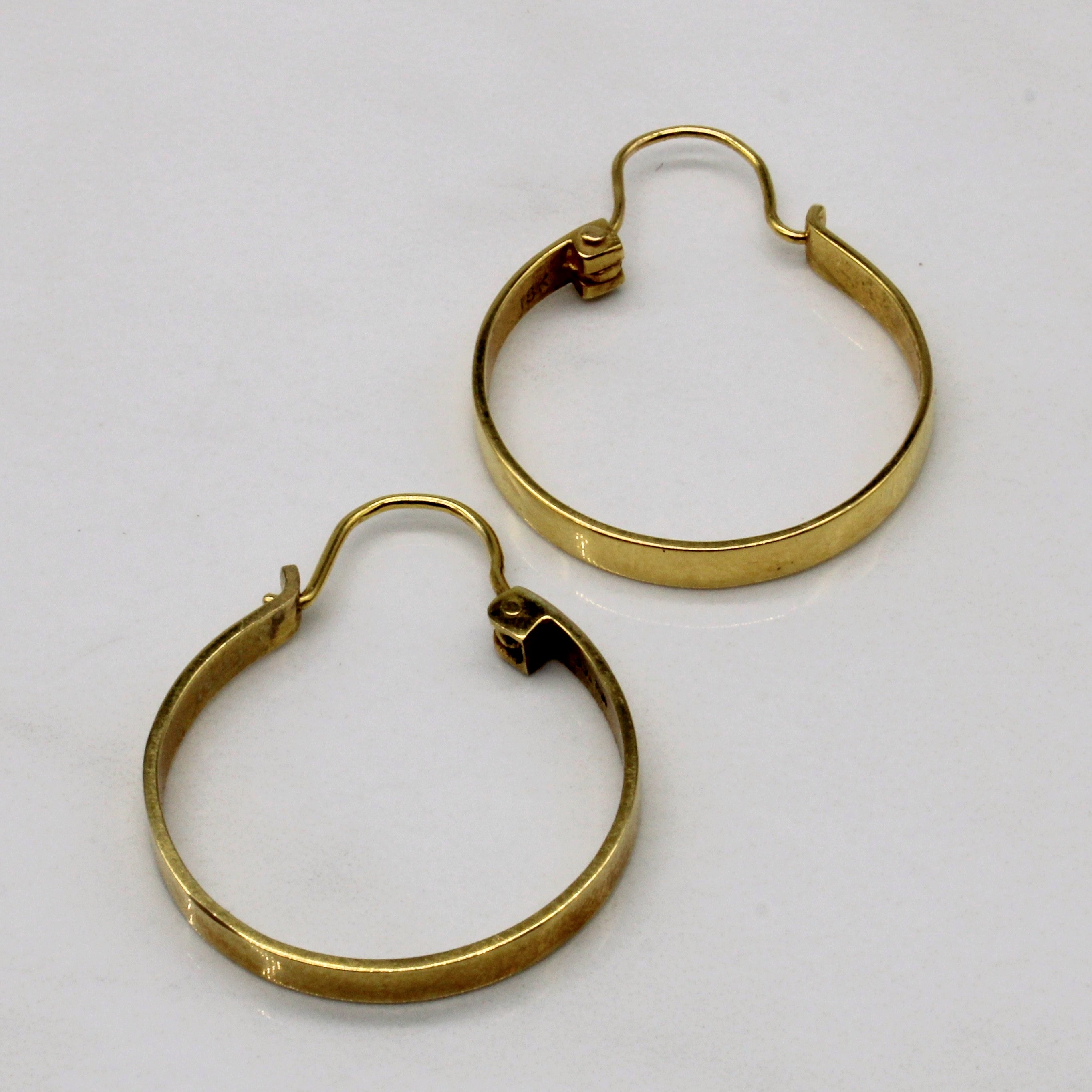 18k Yellow Gold Hoop Earrings