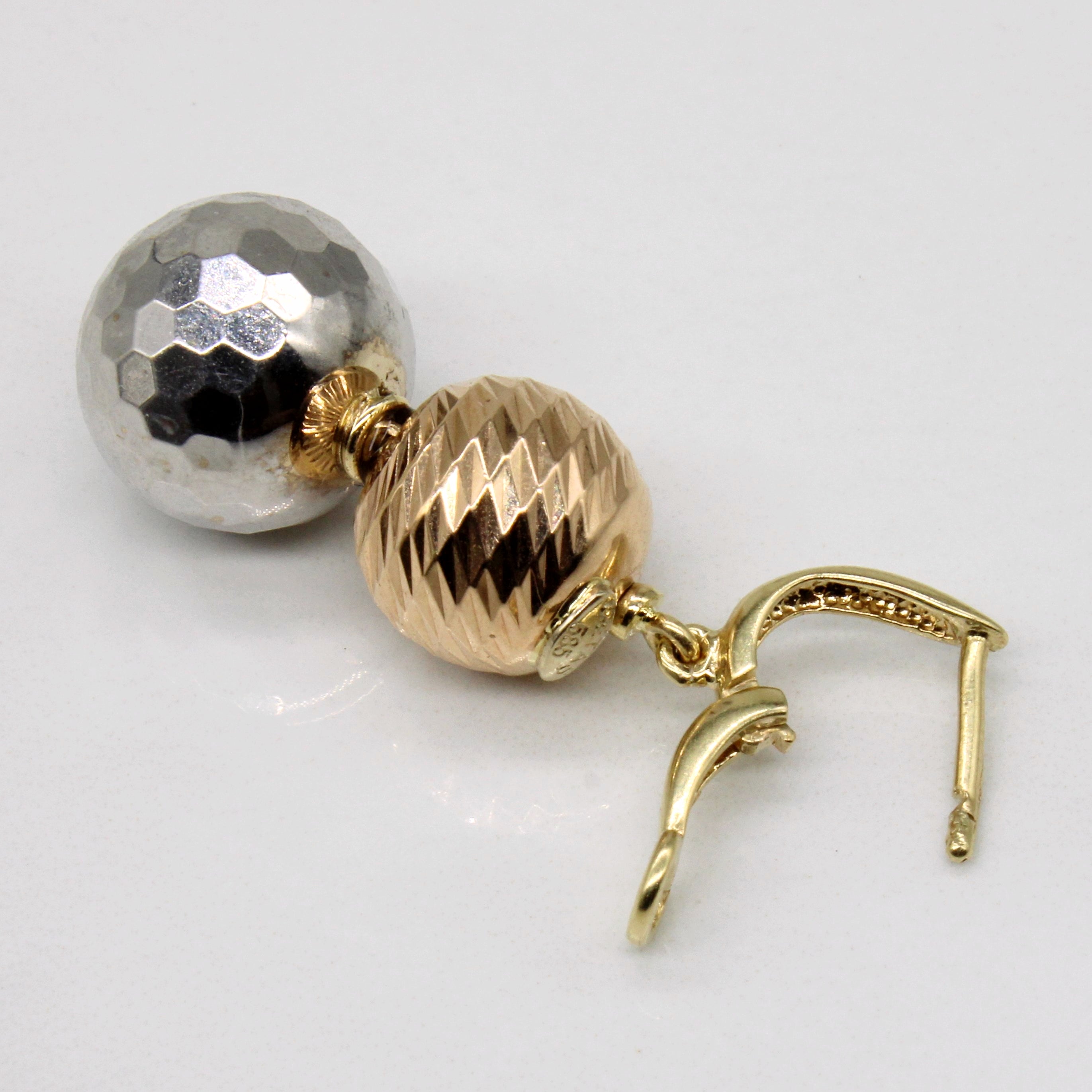 14k Tri Tone Gold Drop Earrings