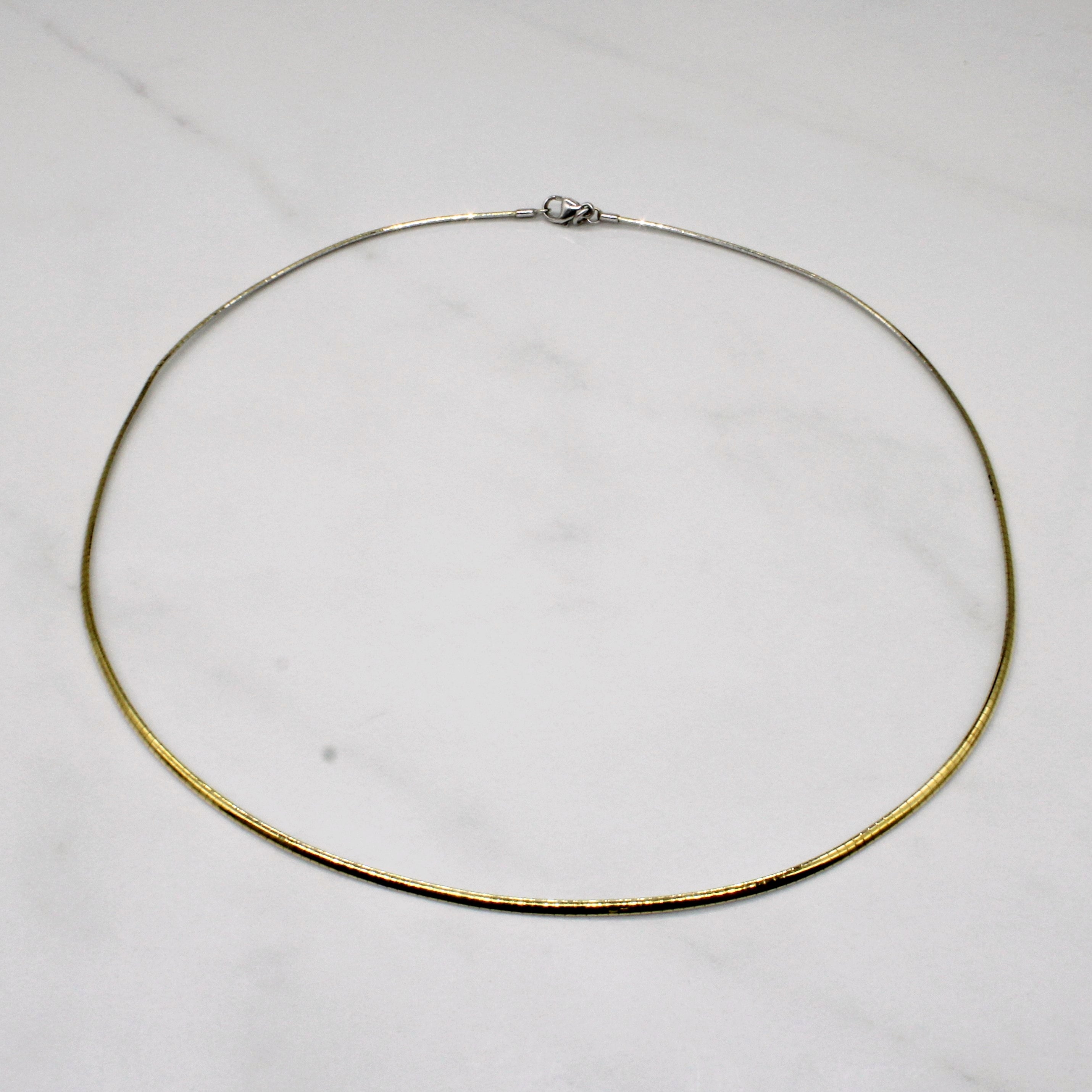 18k Two Tone Gold Reversible Necklace | 17" |