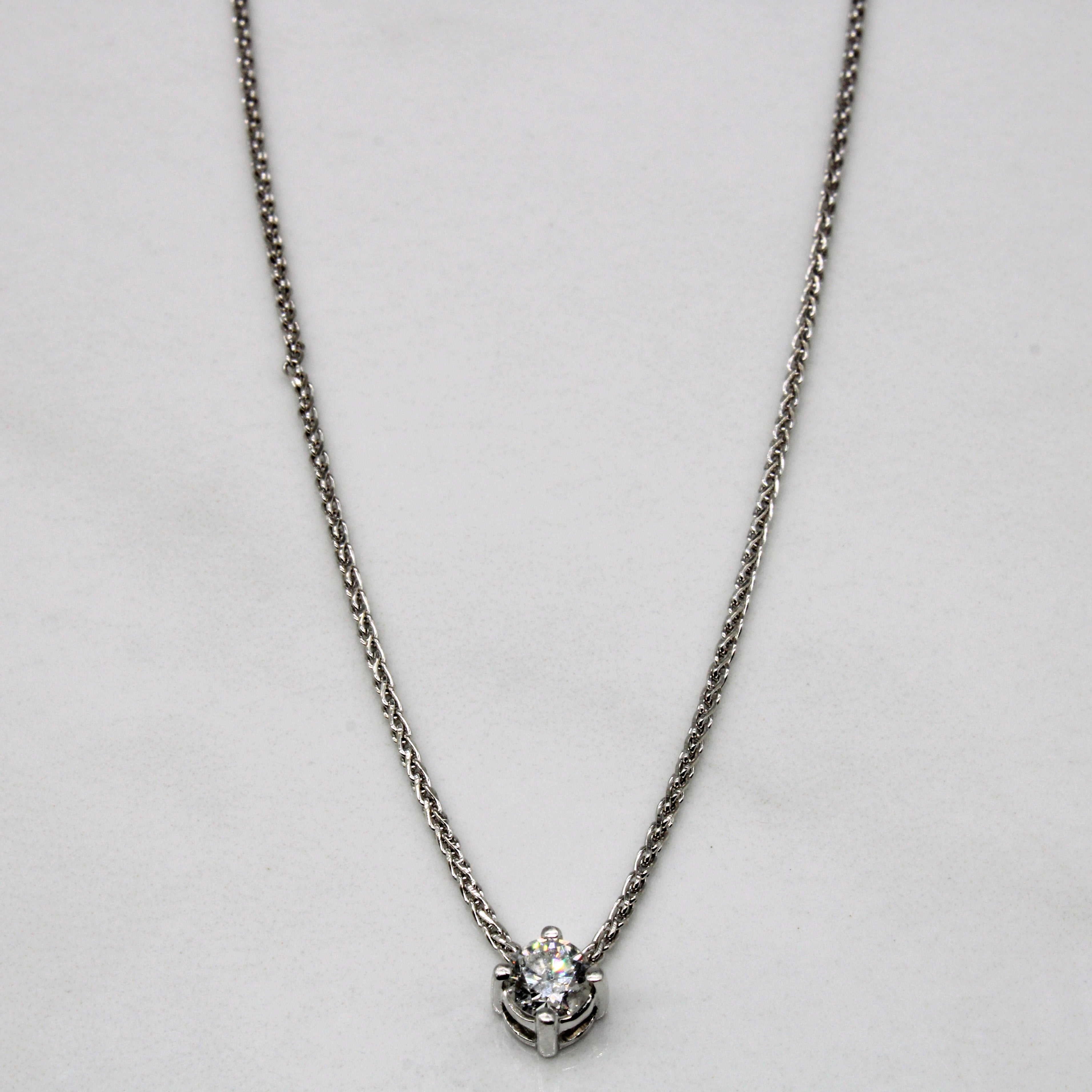 Solitaire Diamond Necklace | 0.31ct | 18" |