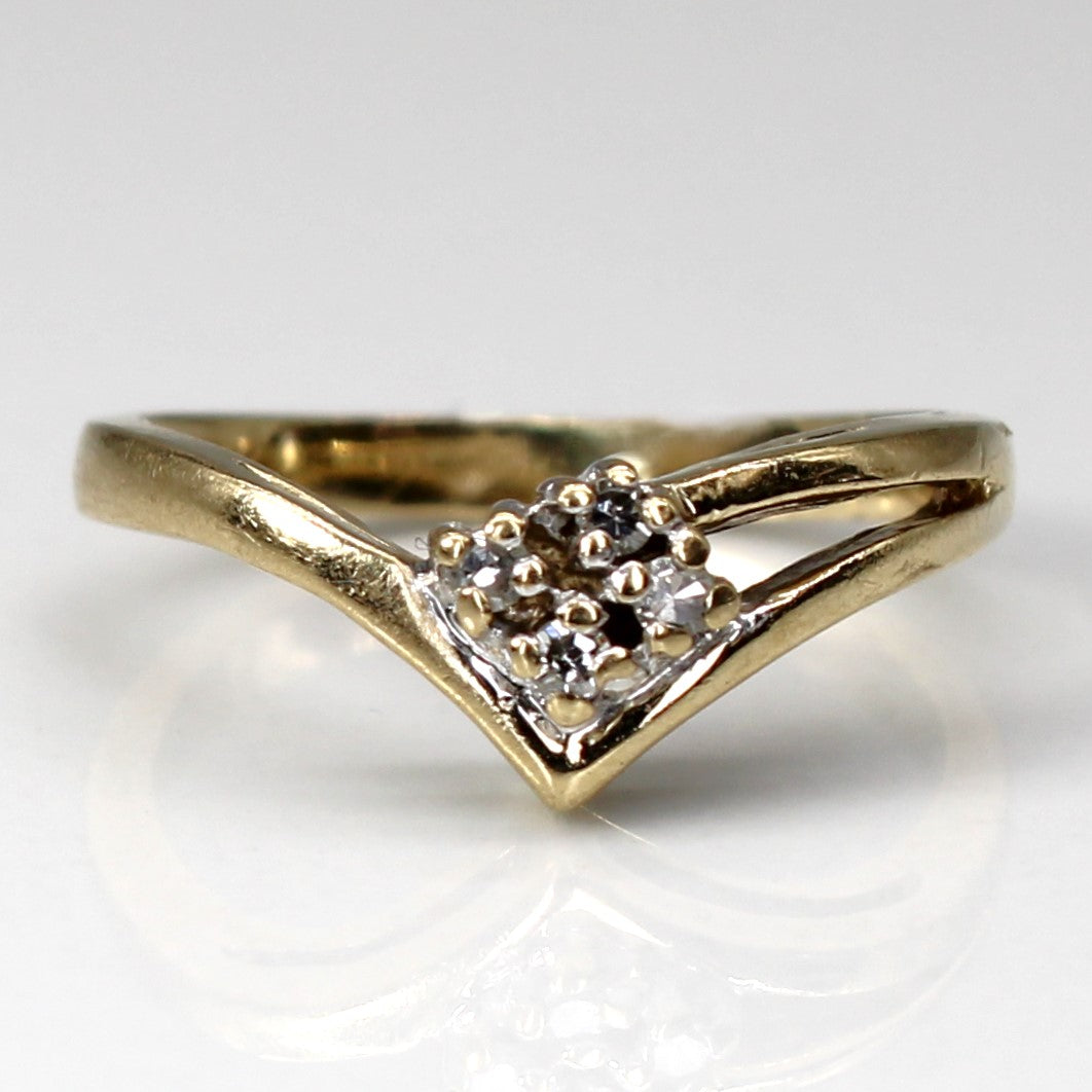 Bague en diamants à motif chevron | 0,03 ct | Taille 2 |