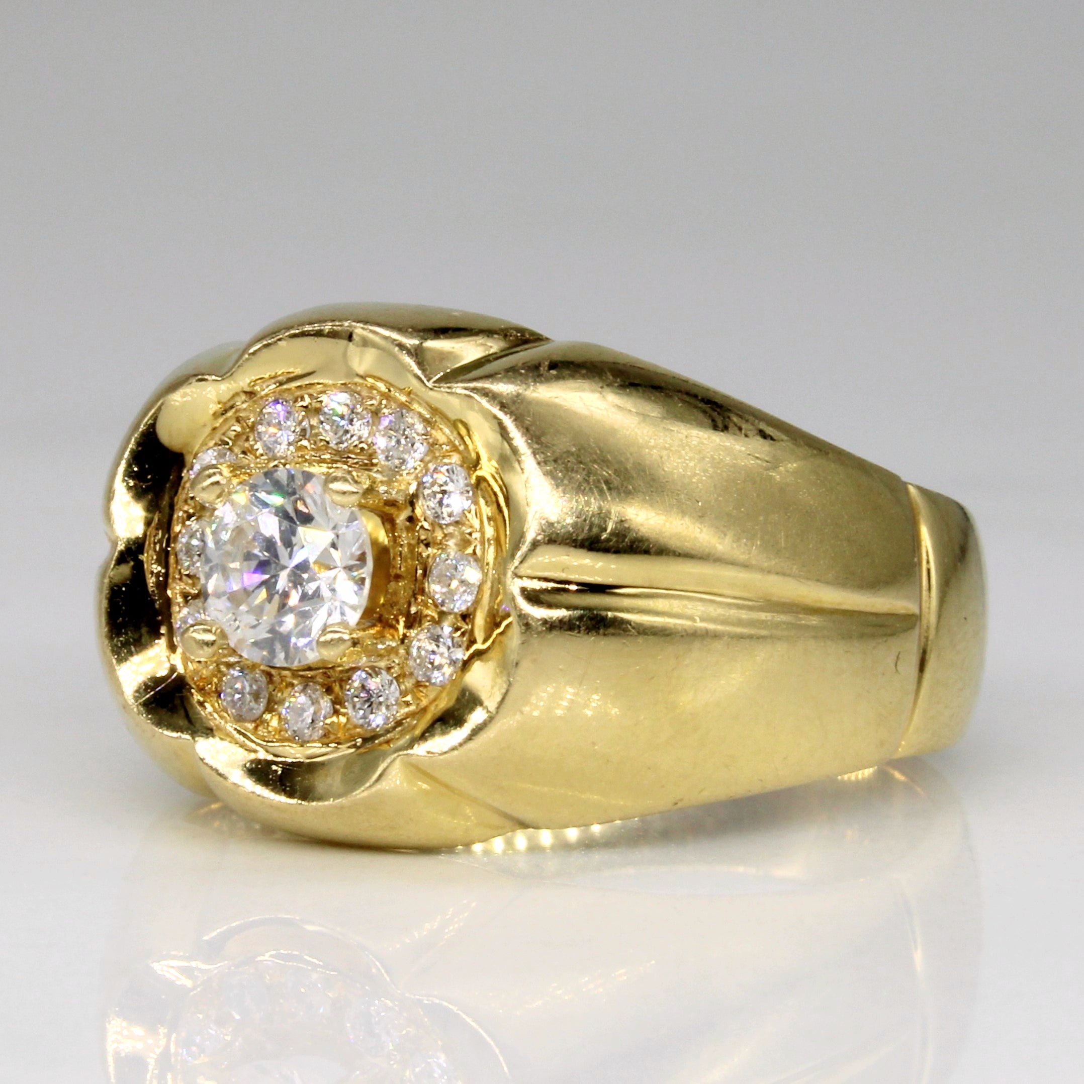 Diamond Halo Engagement Ring | 0.52ctw | SZ 8.75 |