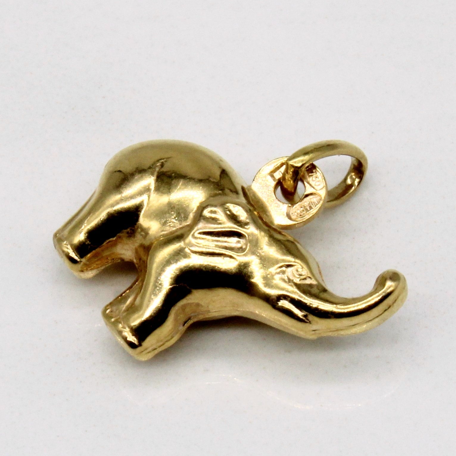 18k Yellow Gold Elephant Charm