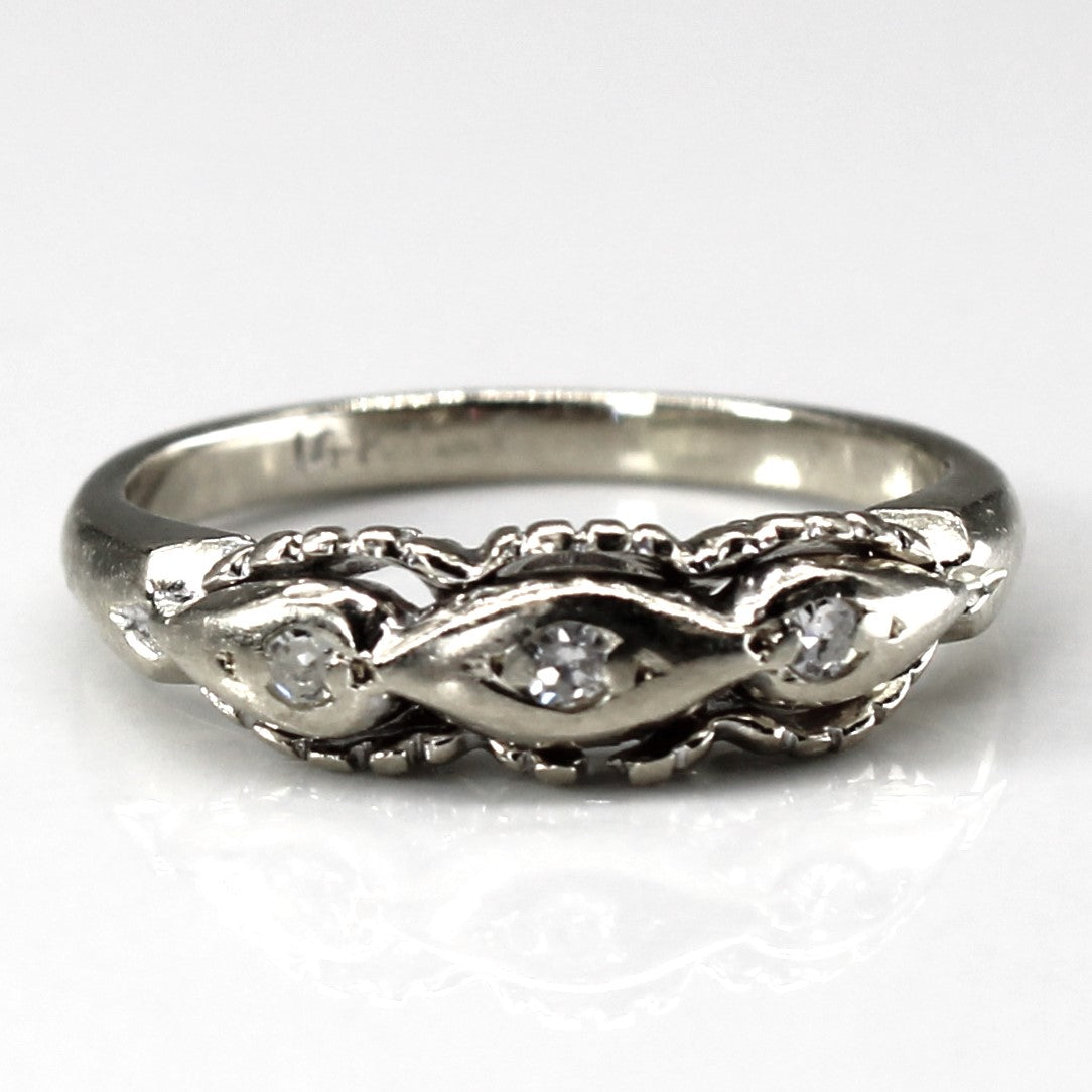 Three Stone Diamond Ring | 0.03ctw | SZ 2.5 |