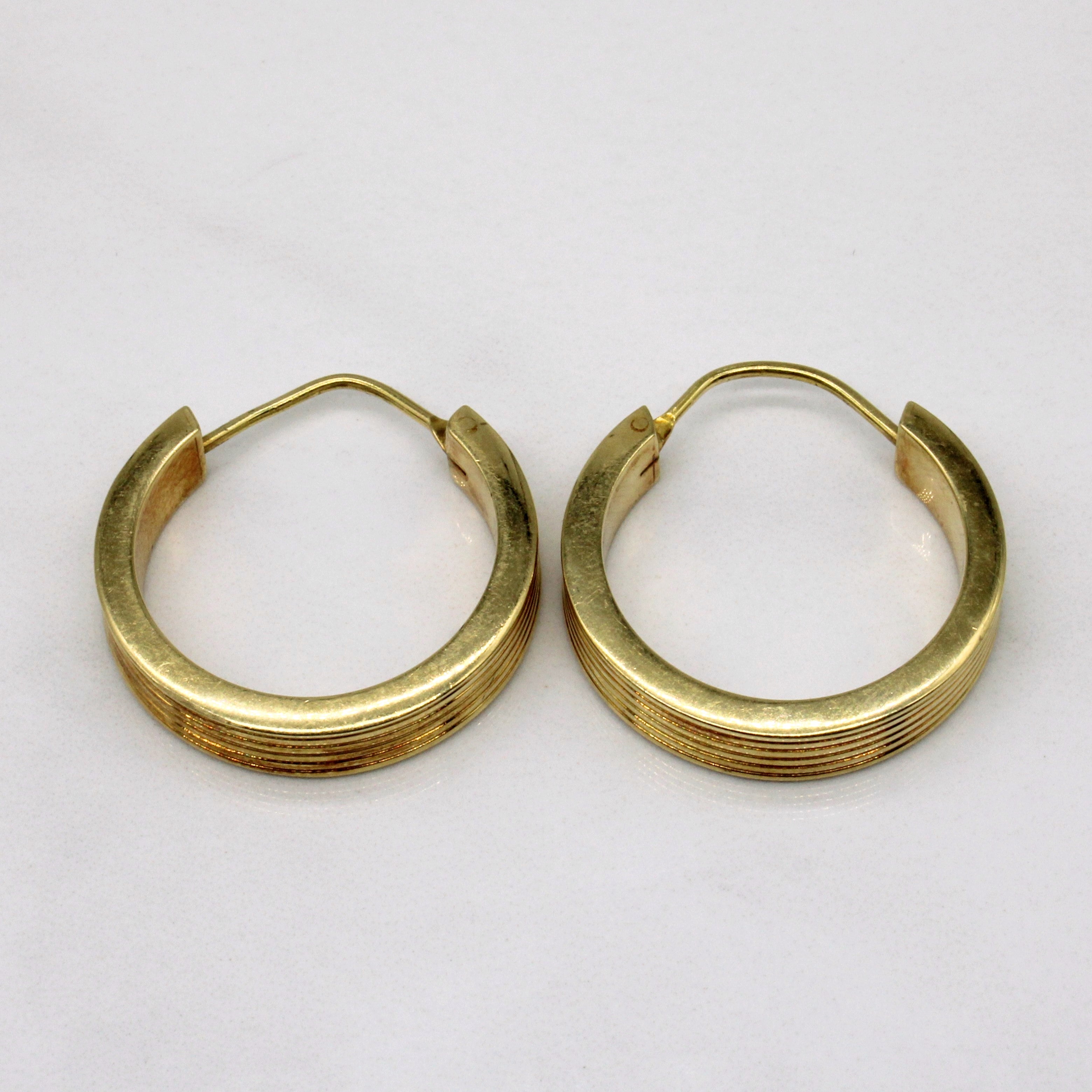 18k Yellow Gold Hoop Earrings