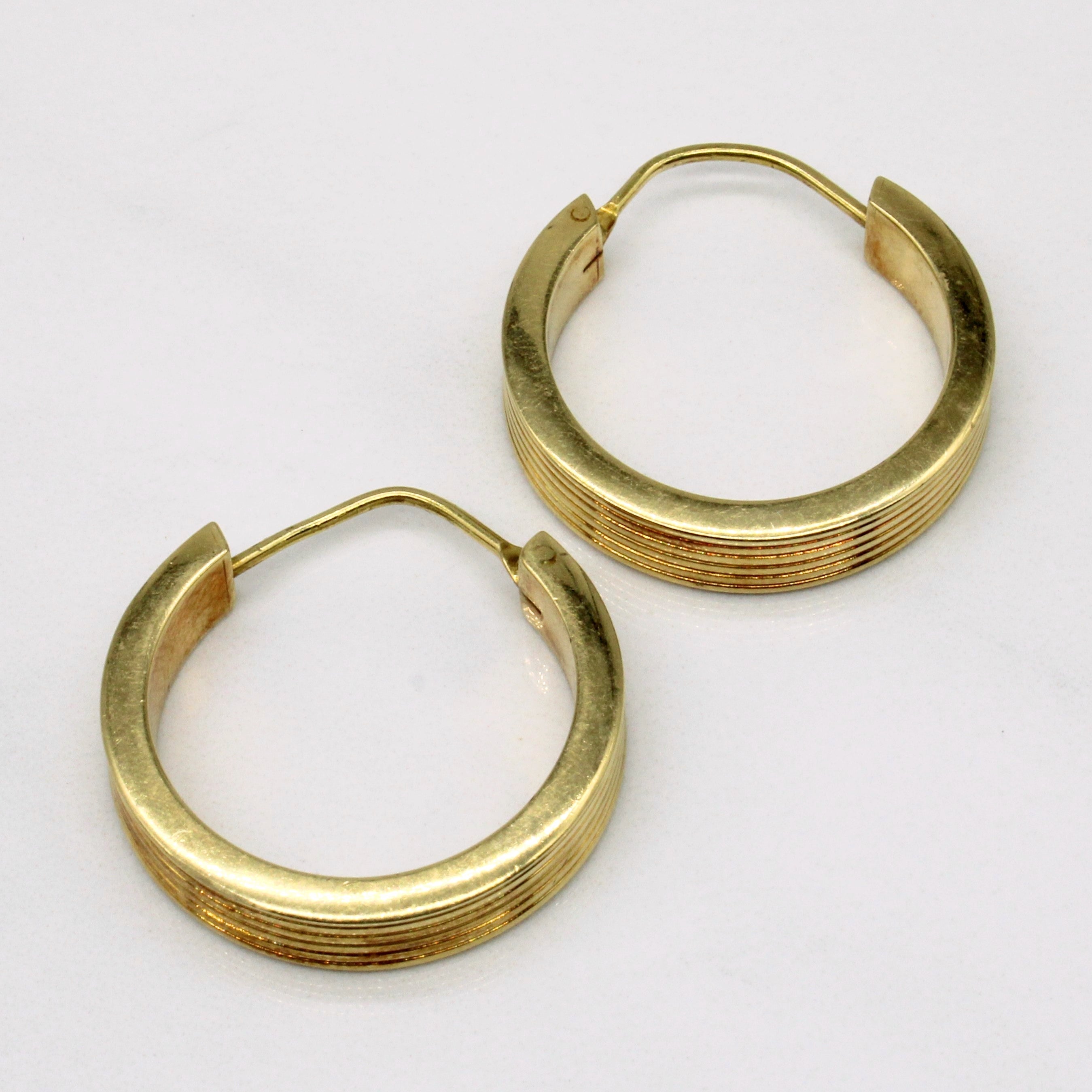 18k Yellow Gold Hoop Earrings