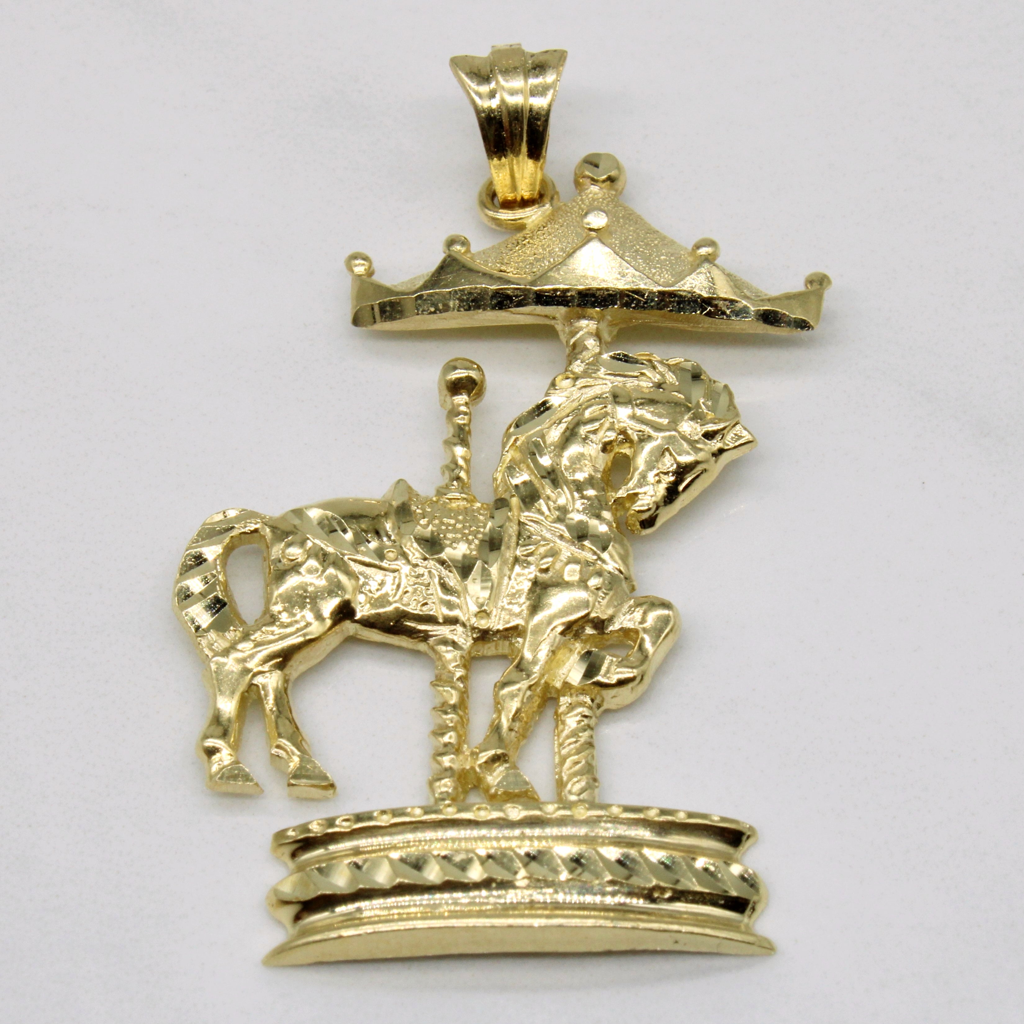 14k Yellow Gold Carousel Pendant