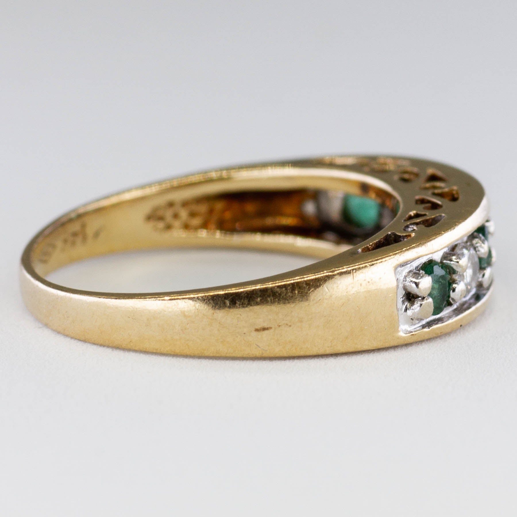 Alternating Diamond & Emerald Band | 0.09ctw, 0.15ctw | SZ 5.75 |