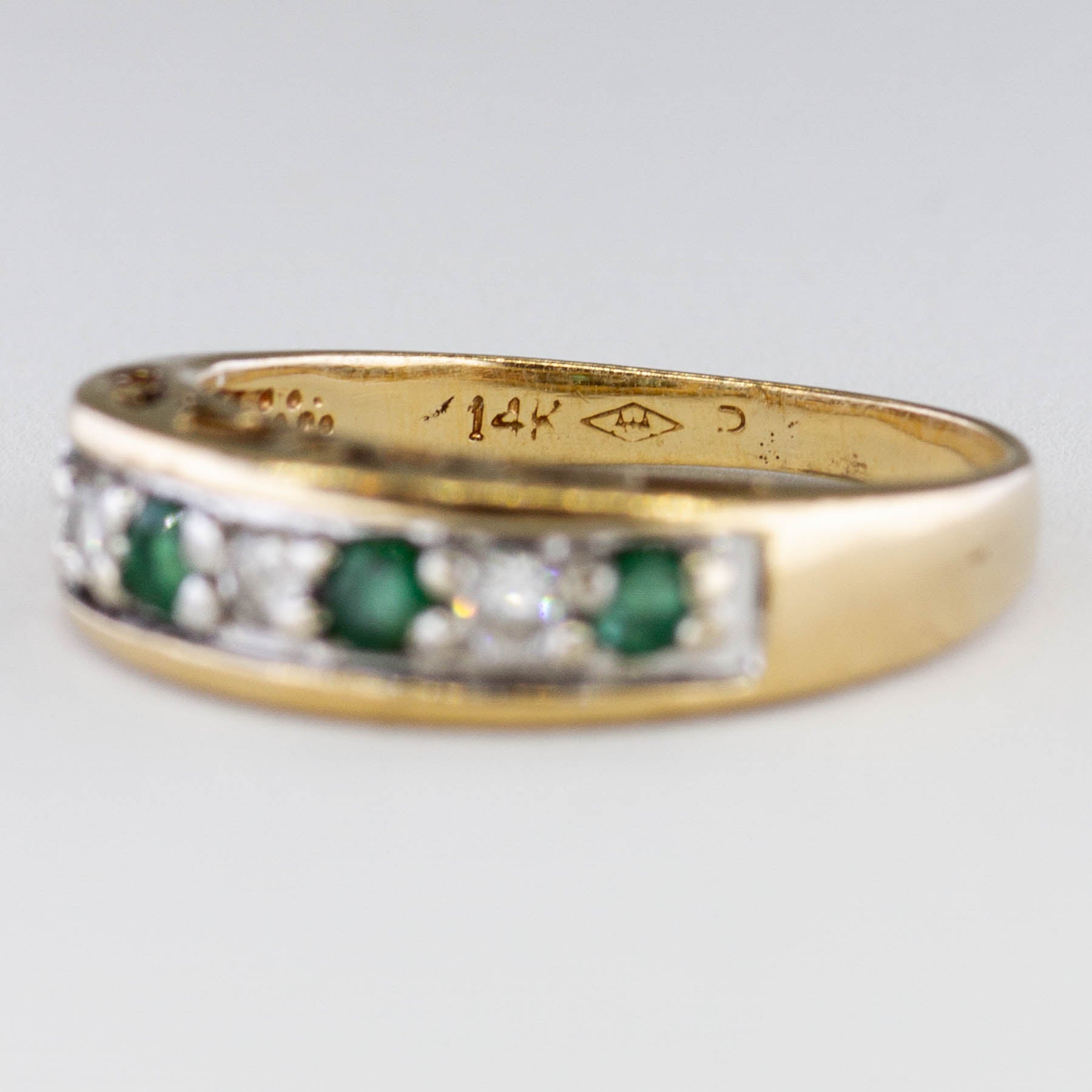 Alternating Diamond & Emerald Band | 0.09ctw, 0.15ctw | SZ 5.75 |