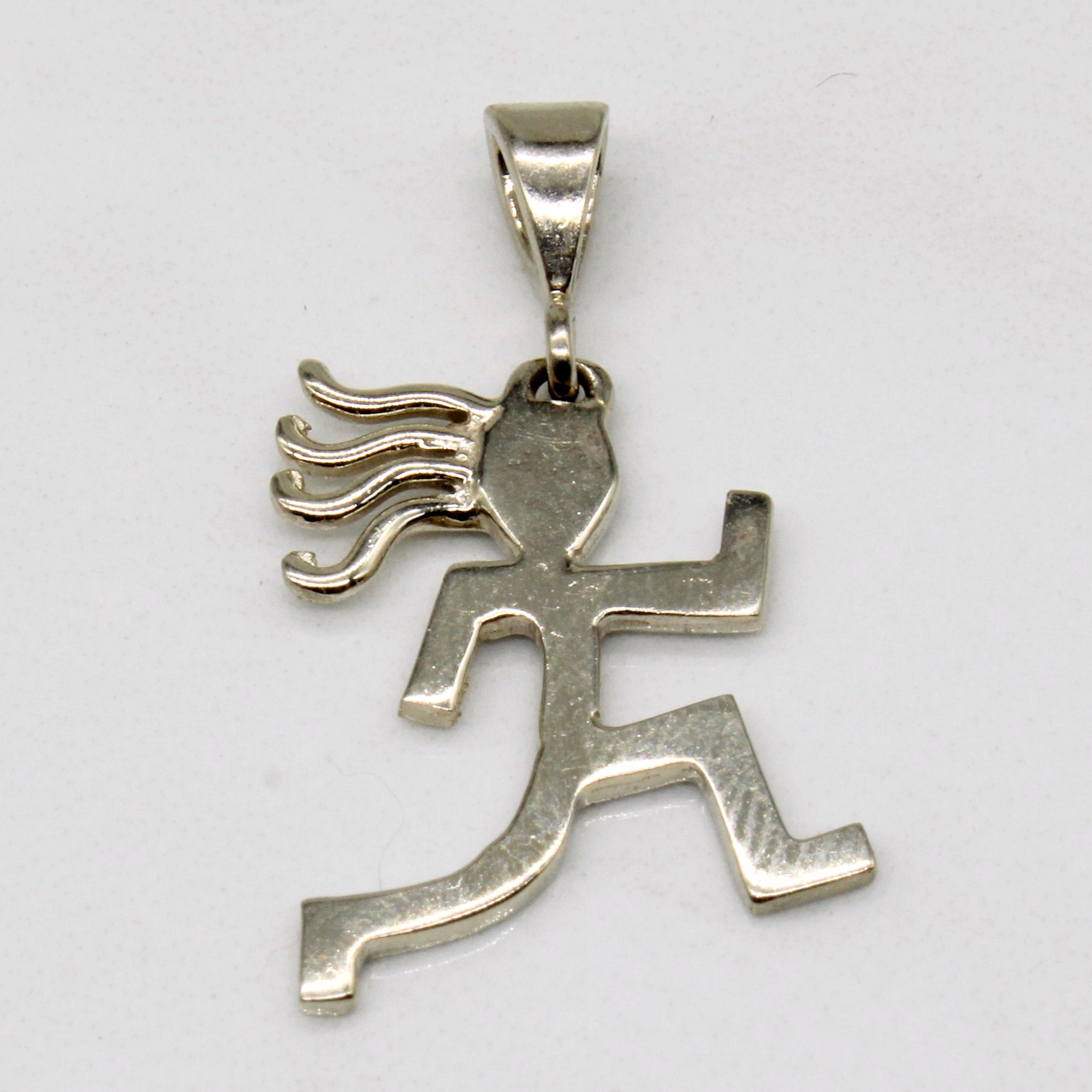 14k White Gold Running Charm