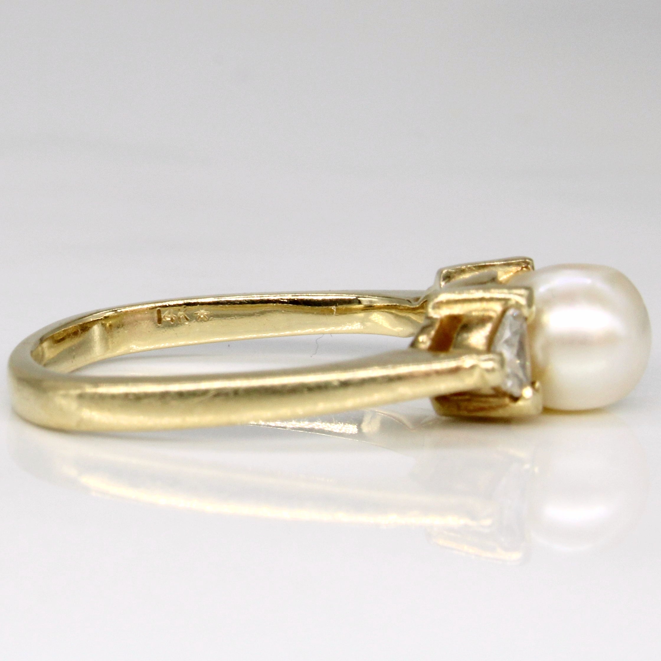 Pearl & Diamond Ring | 0.34ctw | SZ 8.25 |
