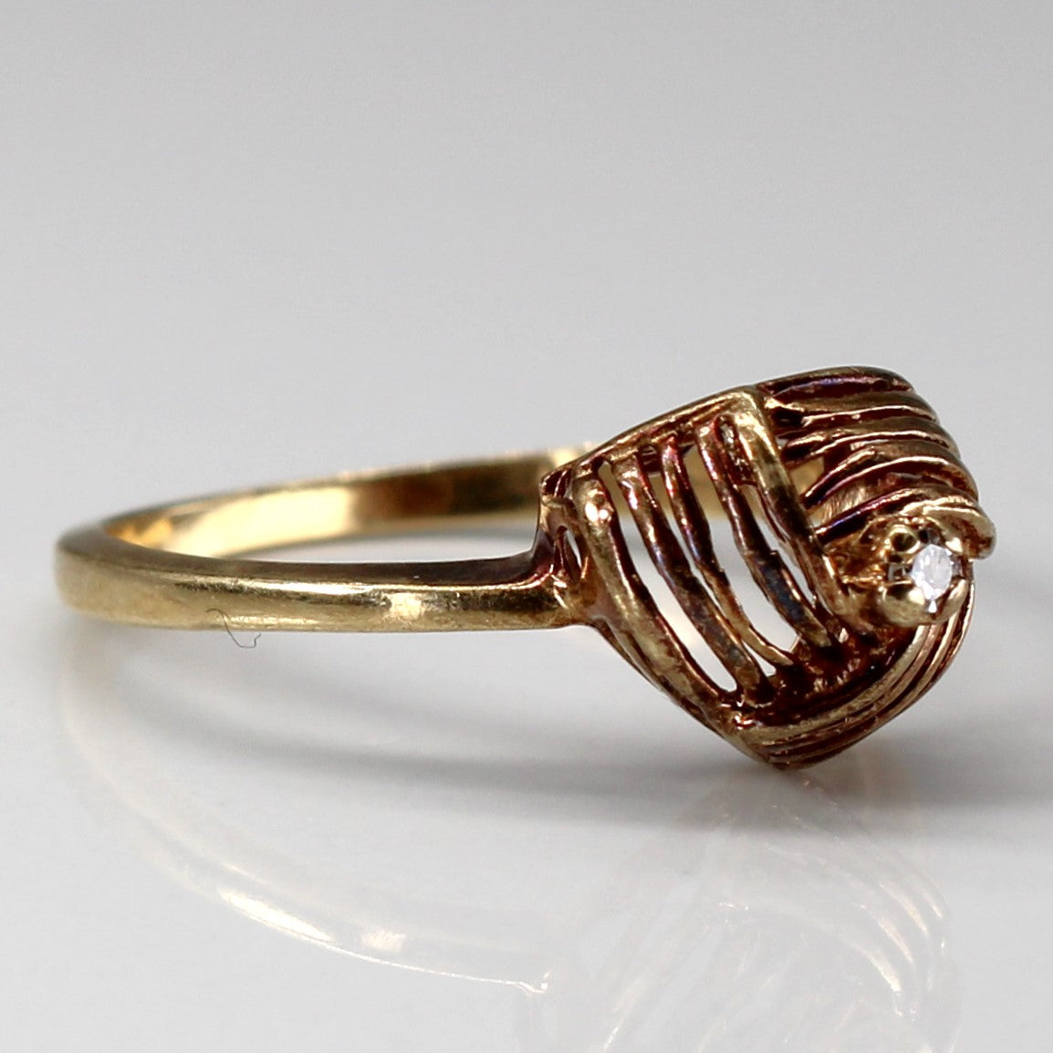 Textured Solitaire Diamond Ring | 0.01ct | SZ 6 |