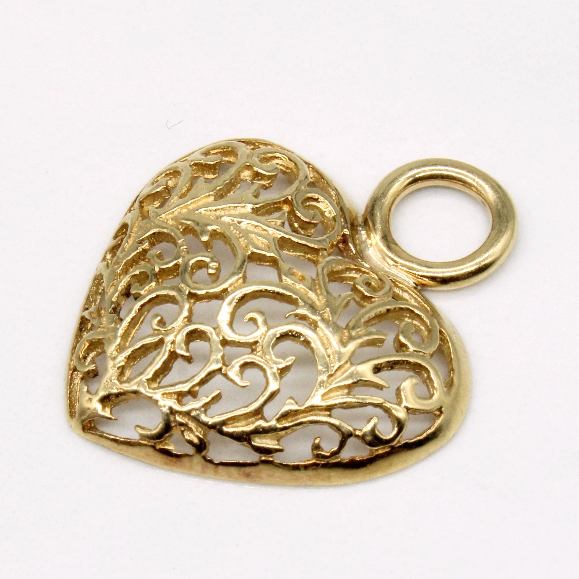 9k Yellow Gold Lattice Heart Pendant