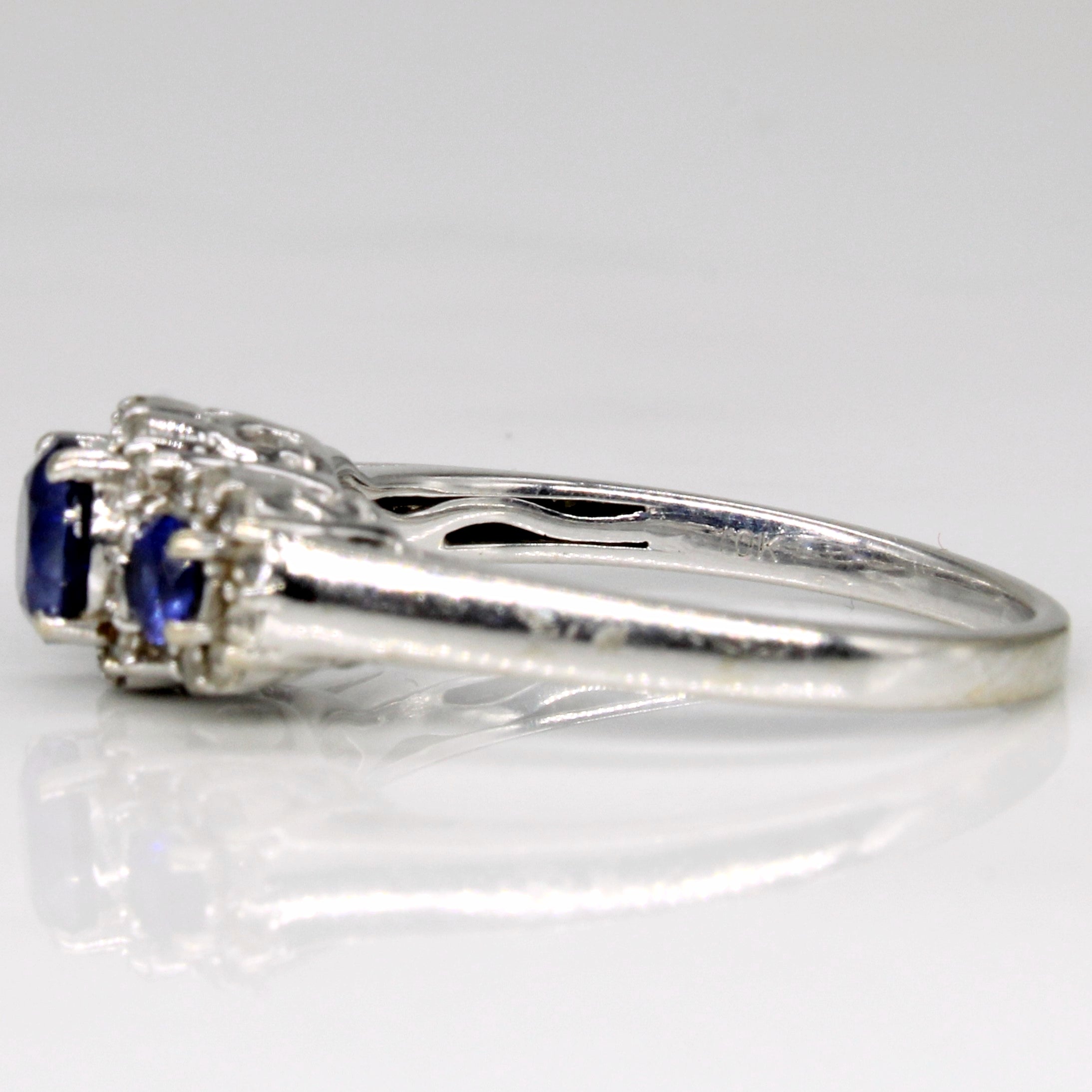 Synthetic Two Tone Sapphire Ring | 0.75ctw, 0.15ctw | SZ 7 |