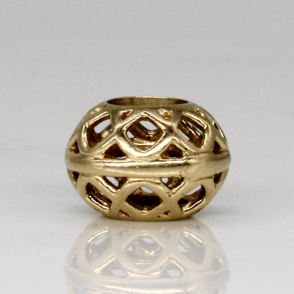 14k Yellow Gold Lattice Bracelet Charm