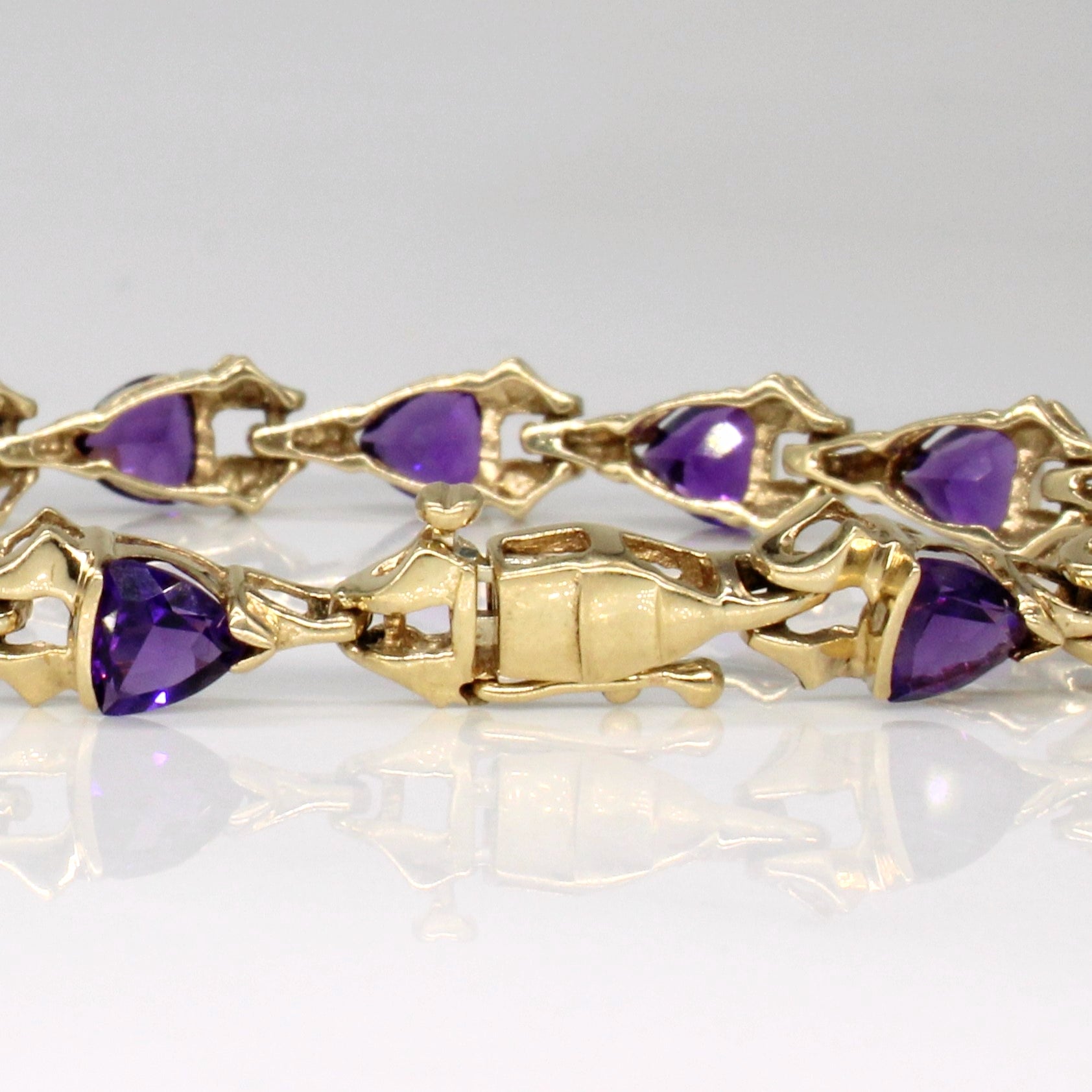 Trillion Cut Amethyst Bracelet | 4.00ctw | 7" |