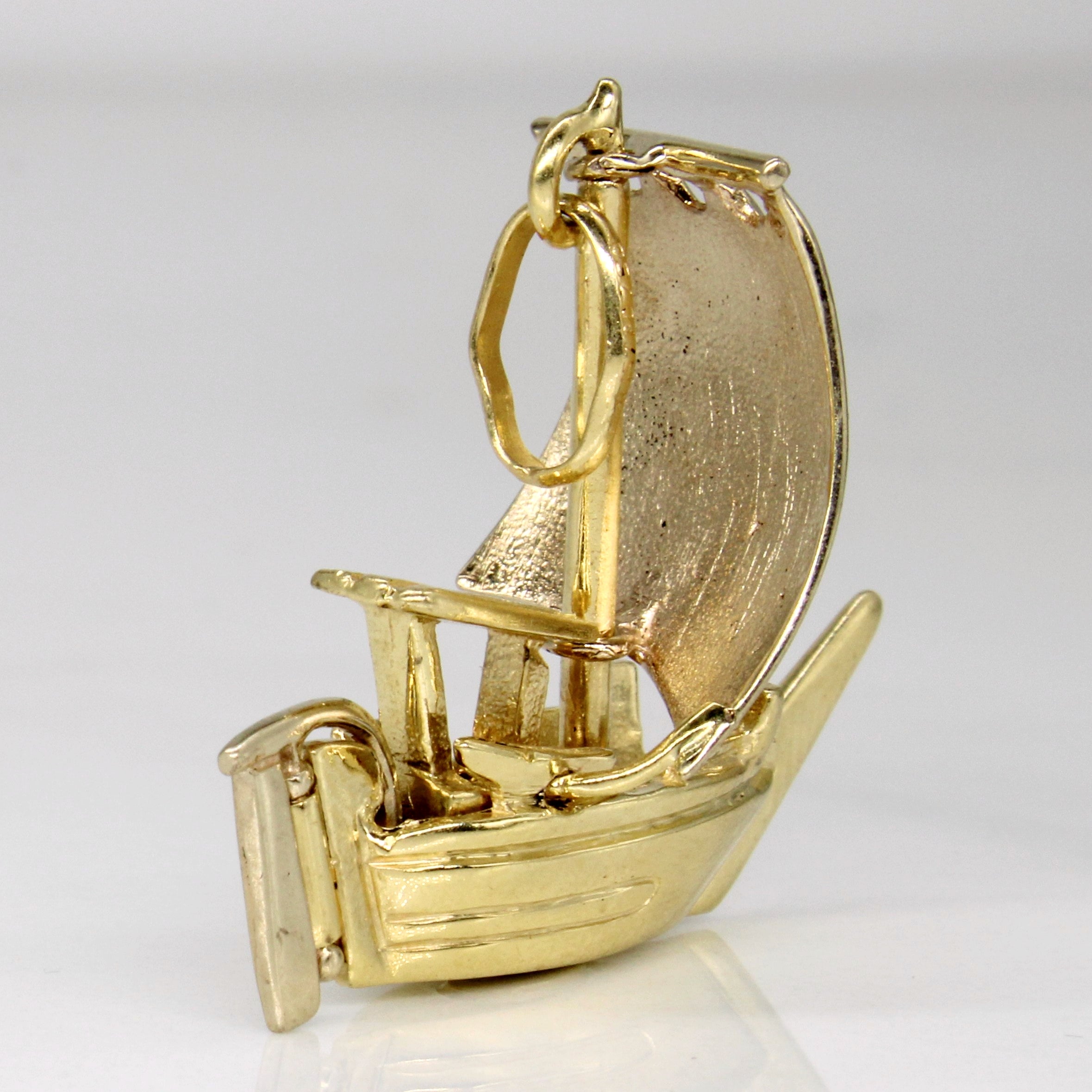 Sidra' 18k Two Tone Gold Sail Boat Charm