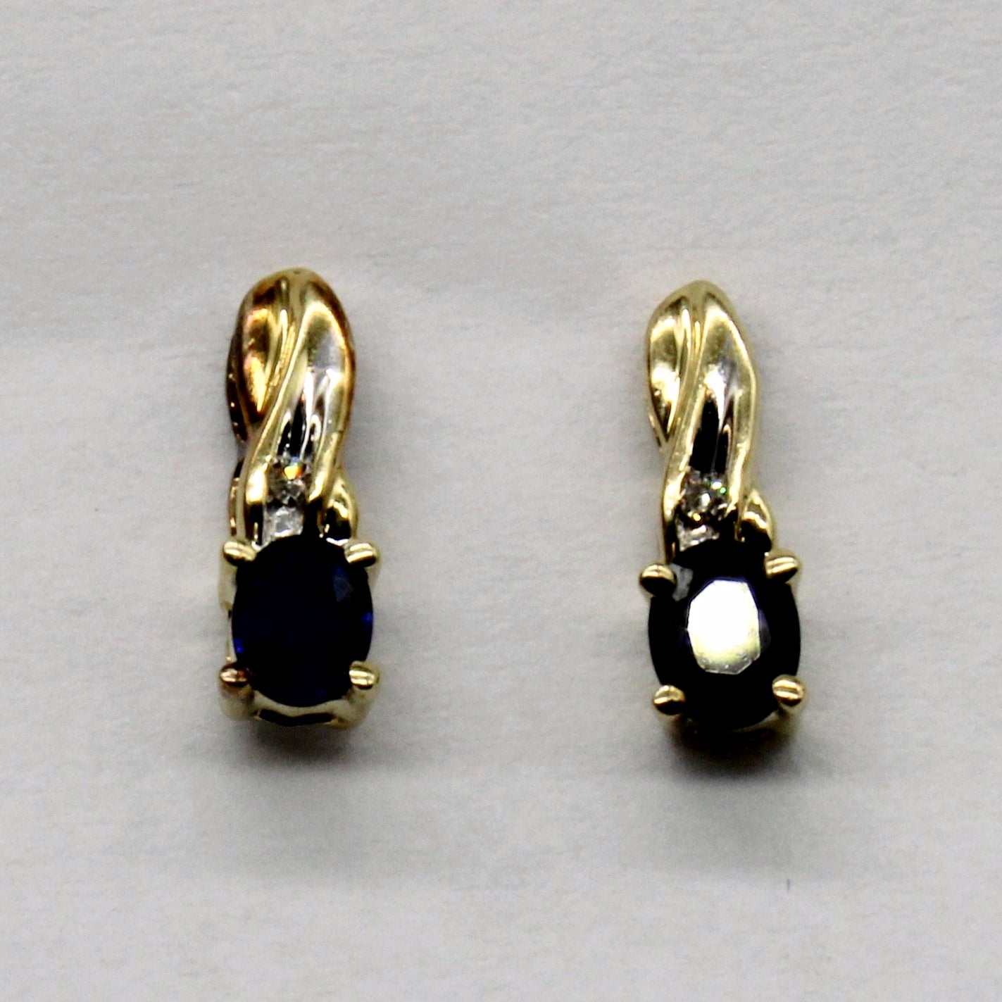 Sapphire & Diamond Earrings | 0.26ctw, 0.01ctw |