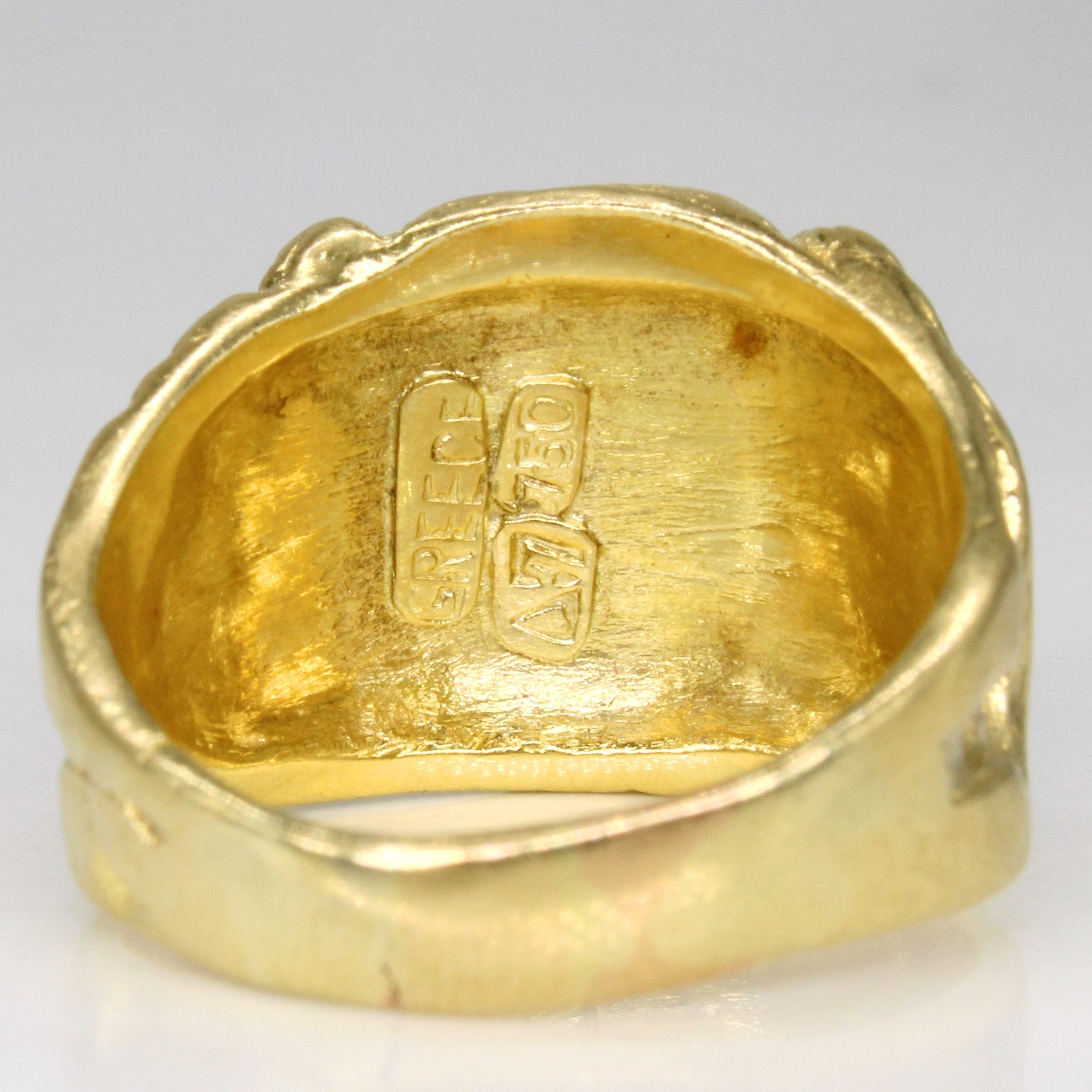 18k Yellow Gold Portrait Ring | SZ 8.25 |