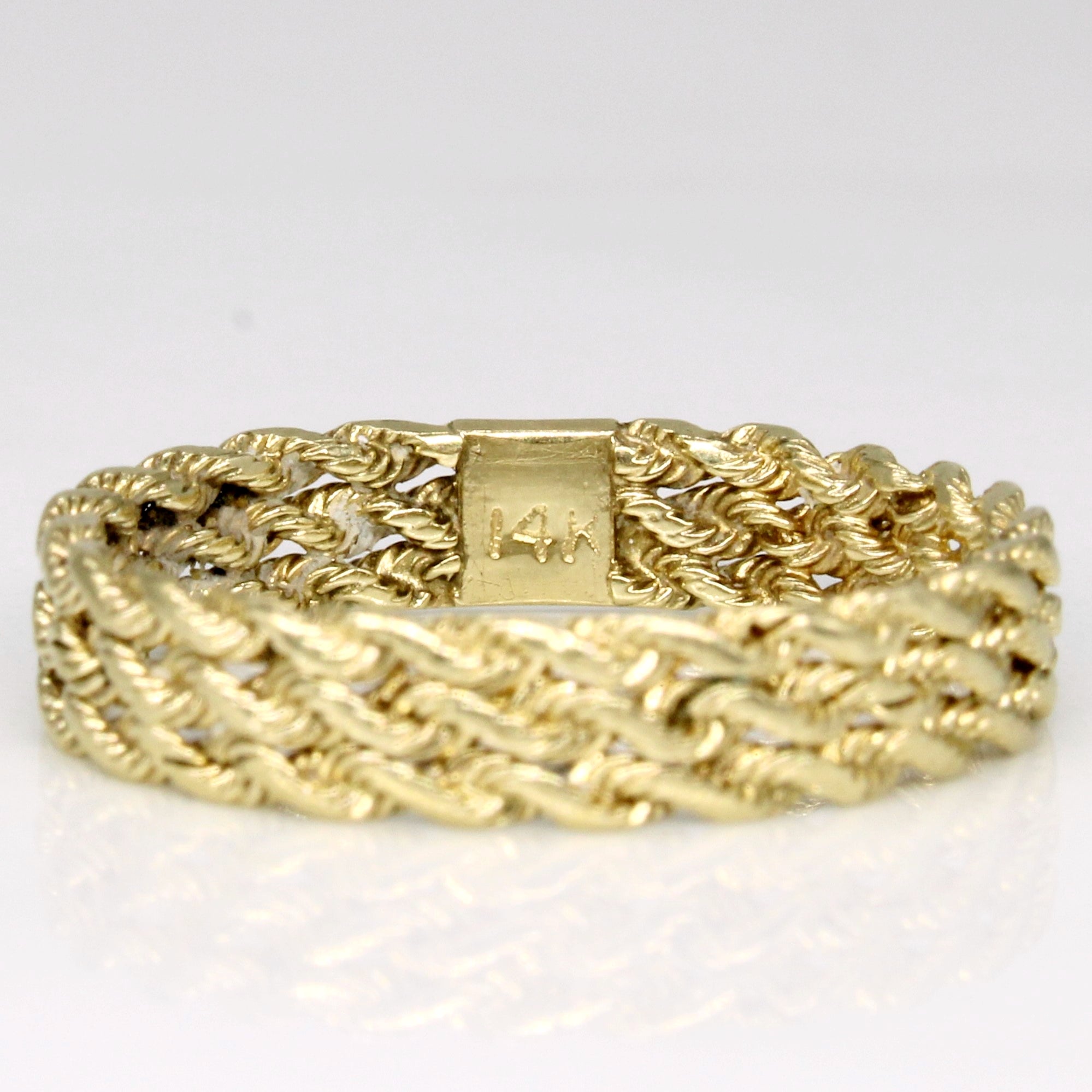 14k Yellow Gold Rope Ring | SZ 7.5 |