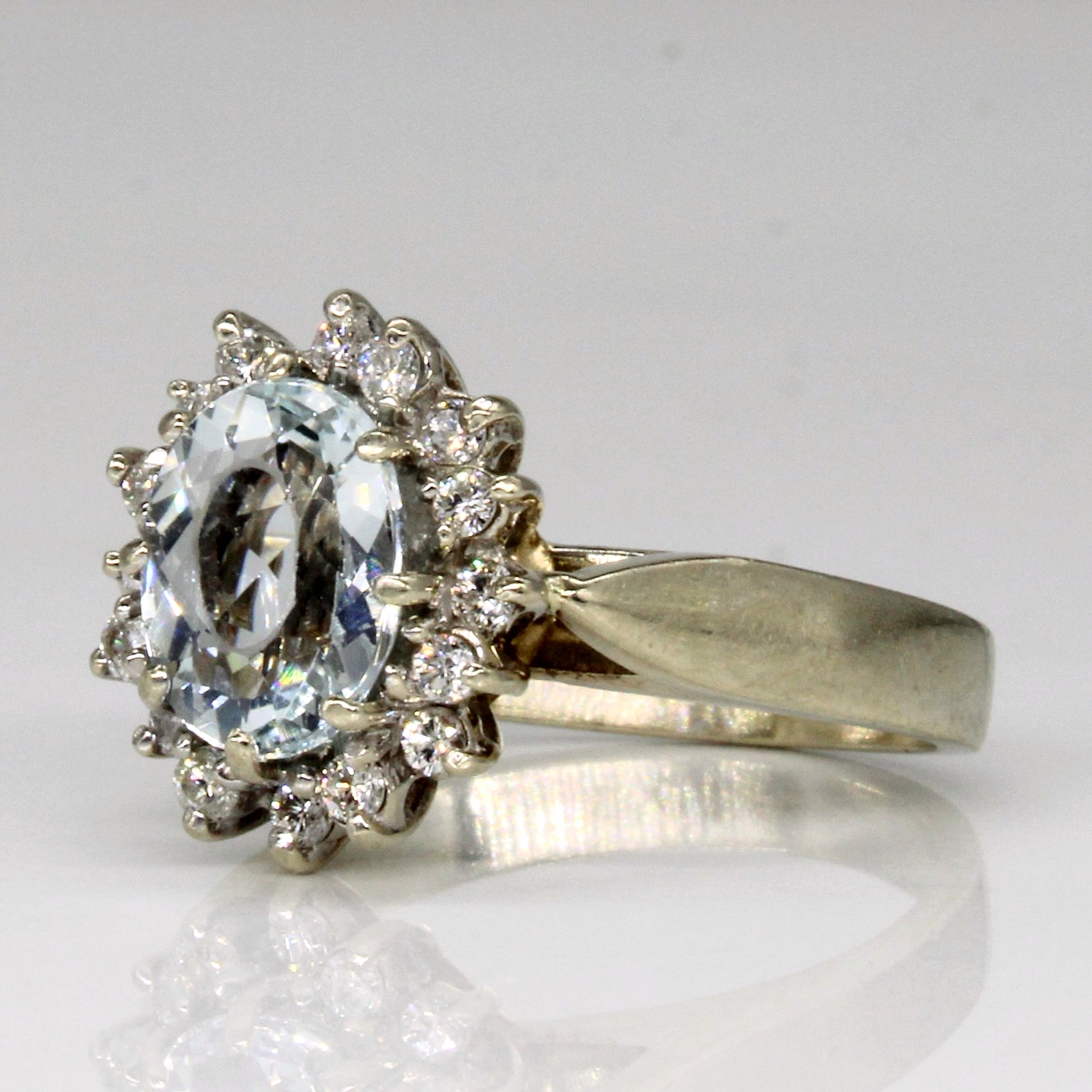 Aquamarine & Diamond Cocktail Ring | 1.50ct, 0.32ctw | SZ 6.75 |