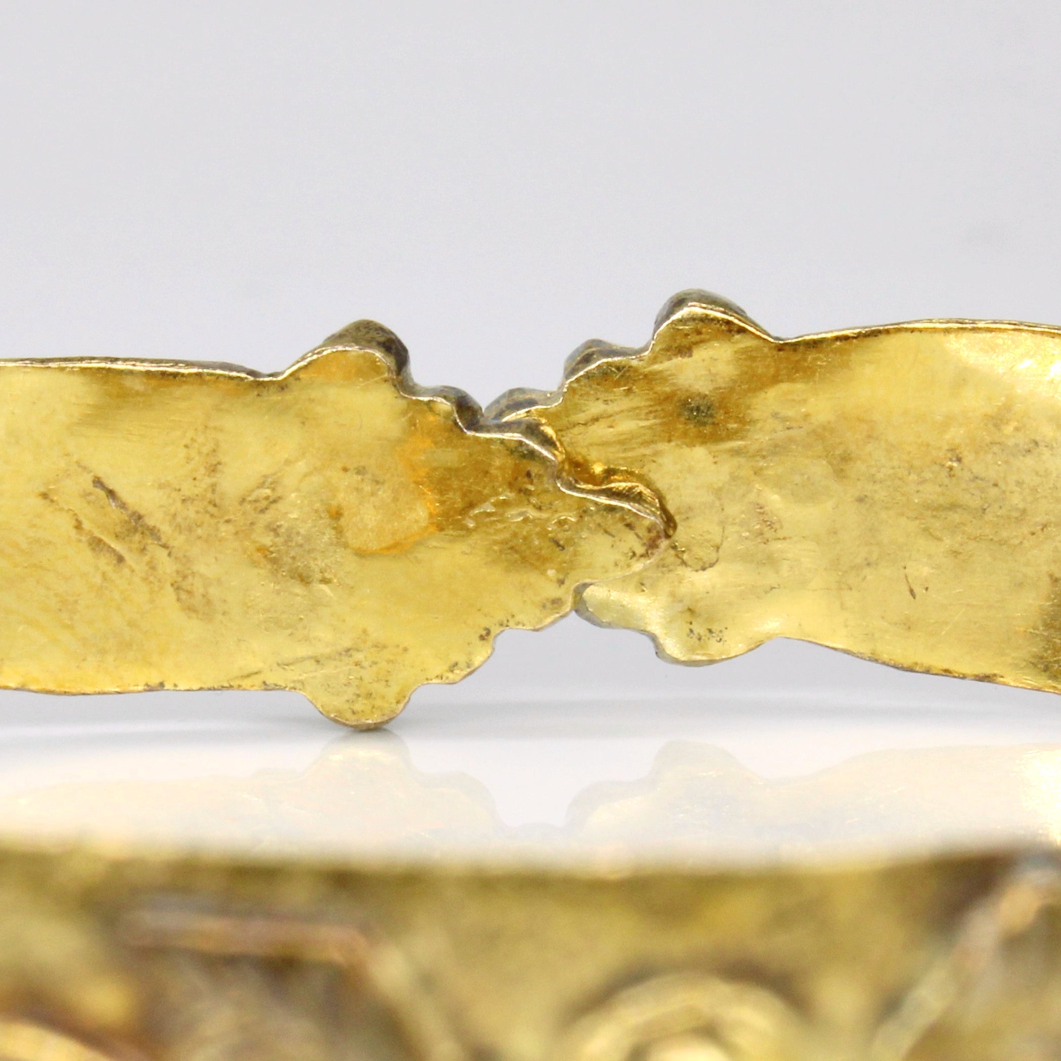 Bracelet ouvert en or jaune 9 carats motif vigne | 8,5" |