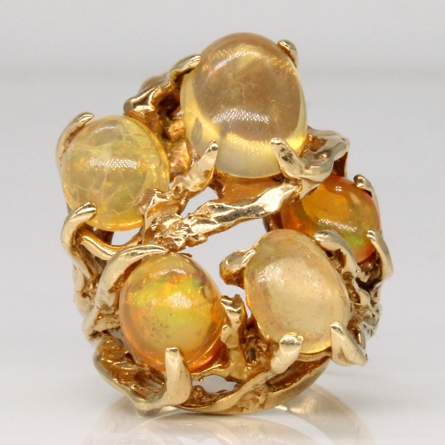 Fire Opal Cocktail Ring | 6.20ctw | SZ 5.5 |