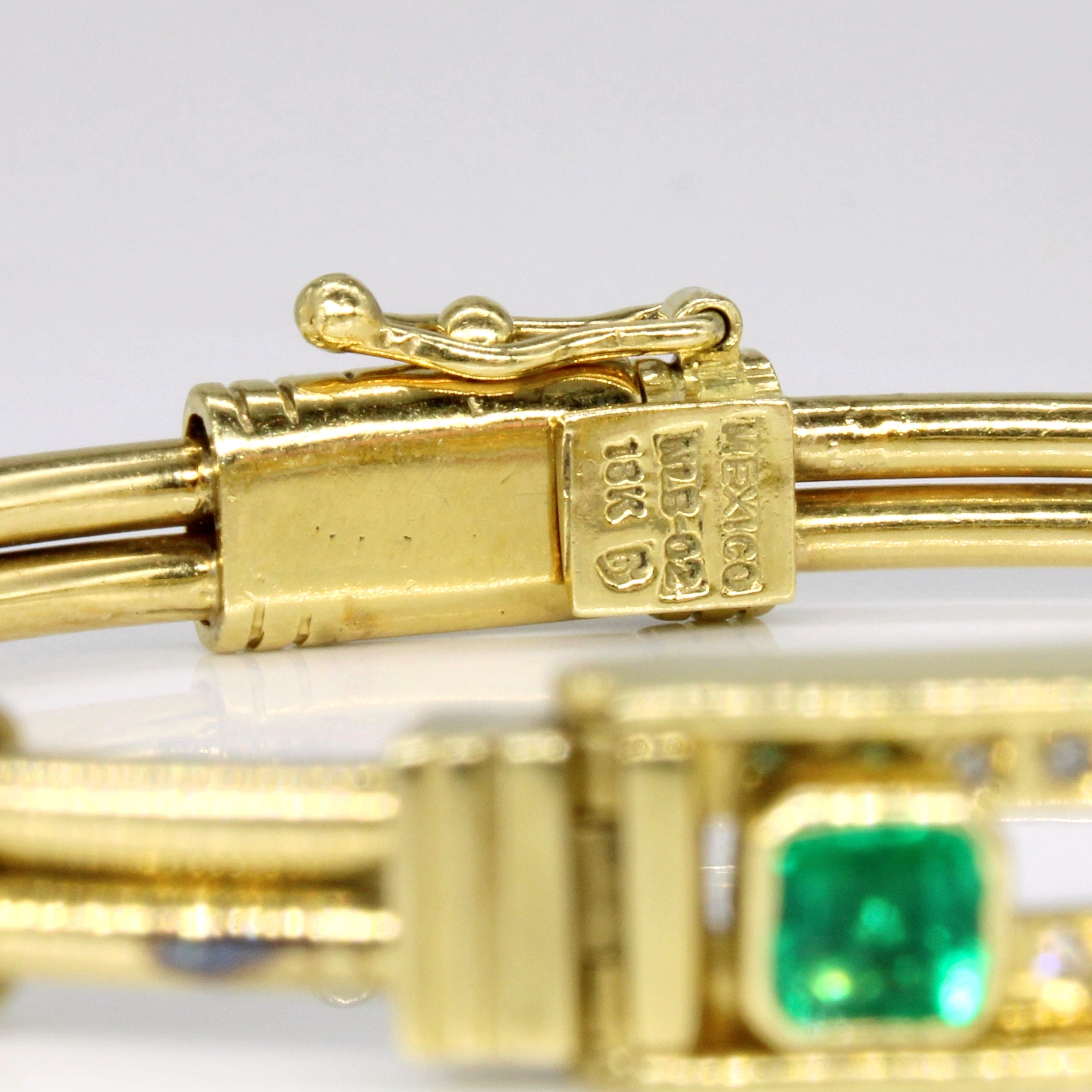 Sliding Emerald & Diamond Bracelet | 0.40ct, 0.18ctw | 6.5" |